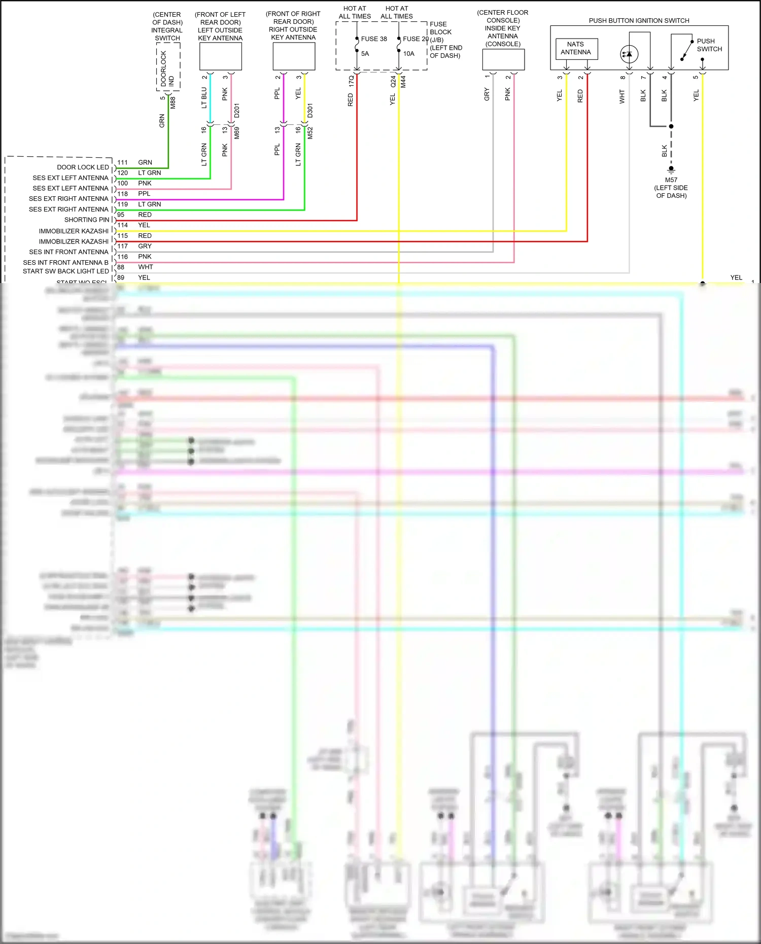 Wiring diagram push button ignition switch for Infiniti QX55 I (2020-2024) (1 of 7)