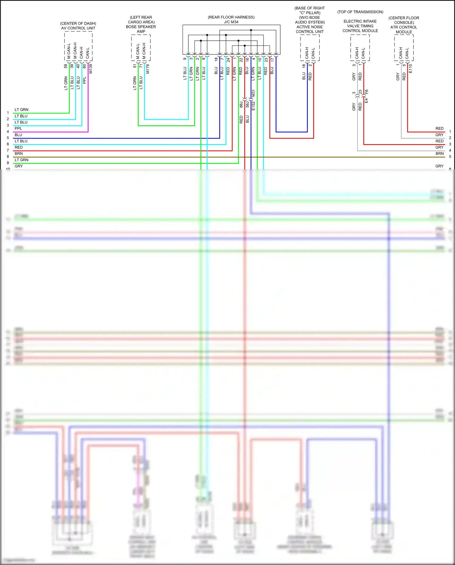 Wiring diagram steering force control module for Infiniti QX55 I (2020-2024) (1 of 4)