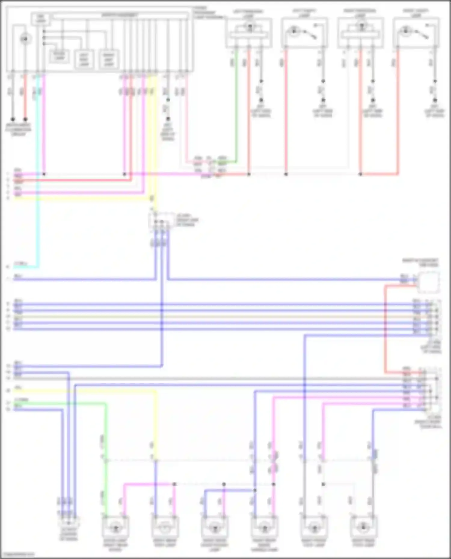 Wiring diagram right rear inside handle lamp for Infiniti QX55 I (2020-2024)
