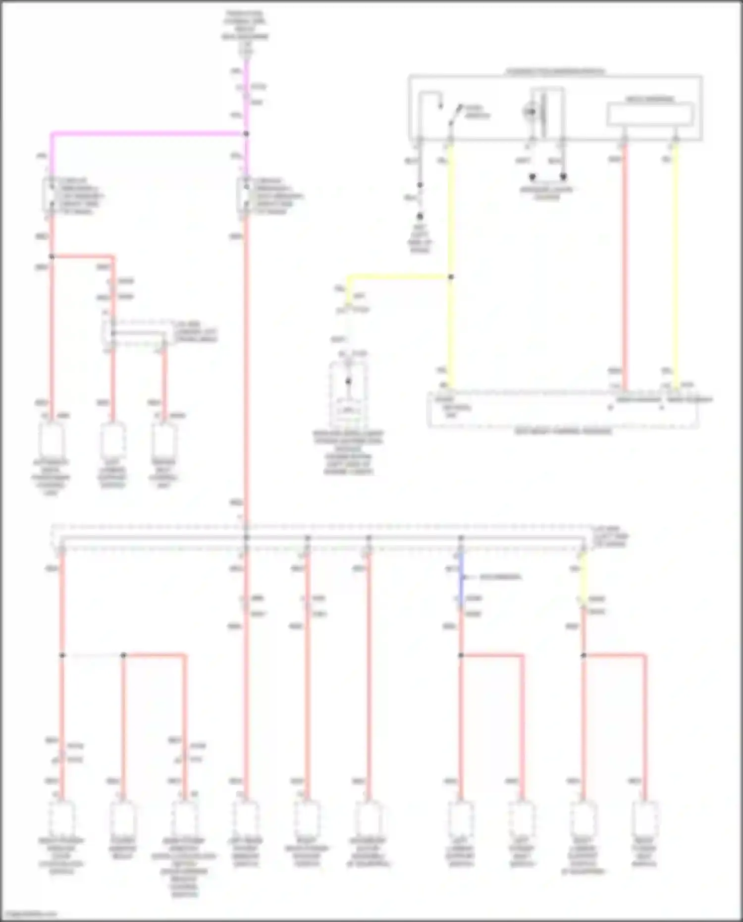 Wiring diagram left rear power window switch for Infiniti QX55 I (2020-2024)