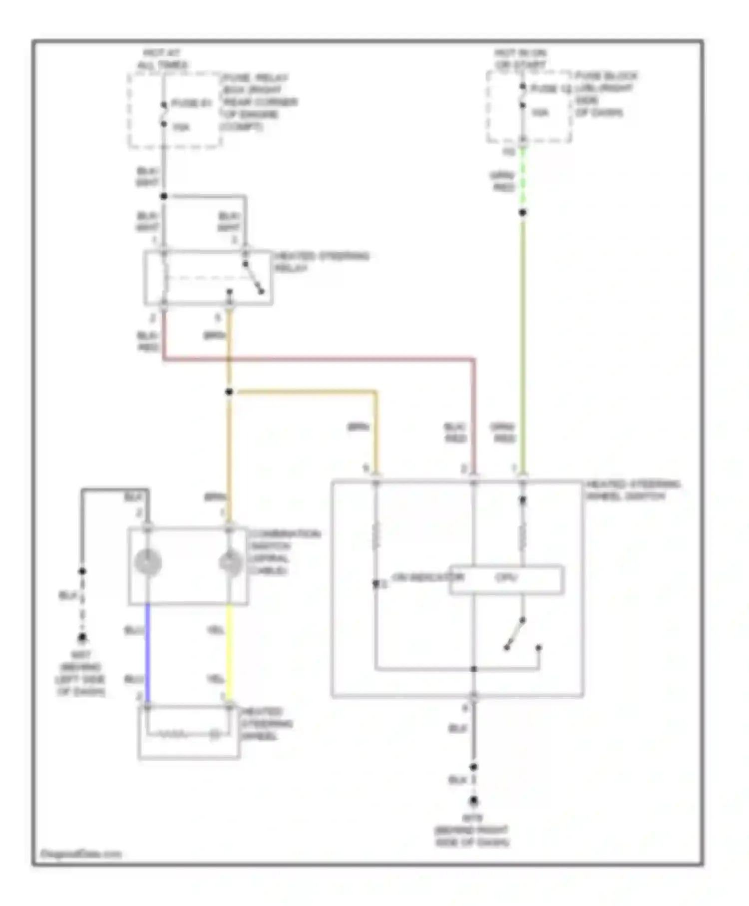QX56 Infiniti I facelift (2007-2010): Heated steering wheel circuit