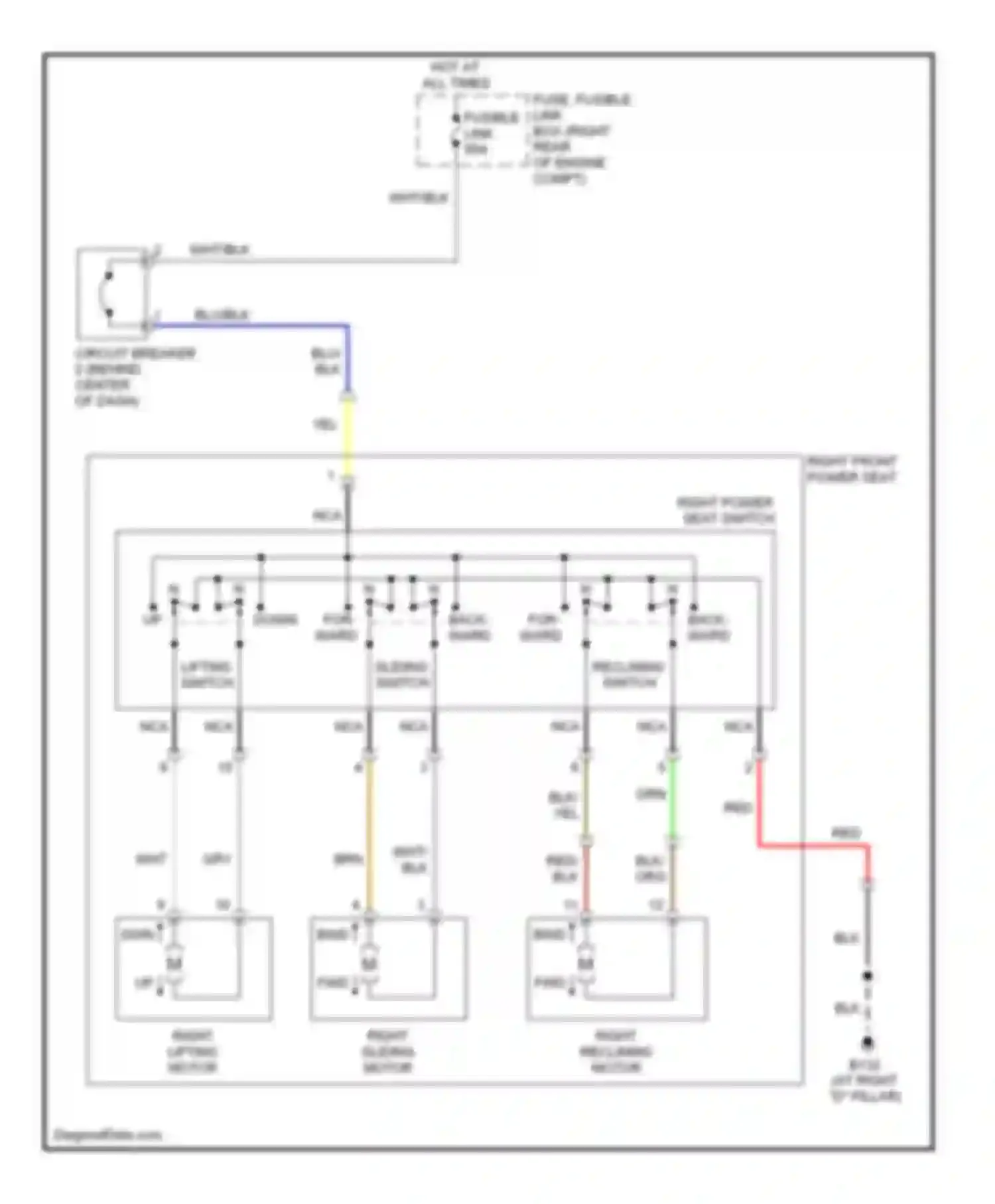 QX56 Infiniti I (2004-2007): Passenger"s power seat circuit