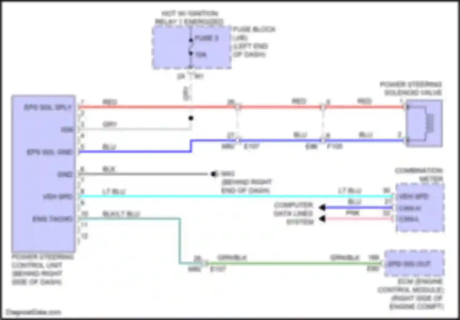 QX56 Infiniti II (2010-2013): Electronic power steering circuit