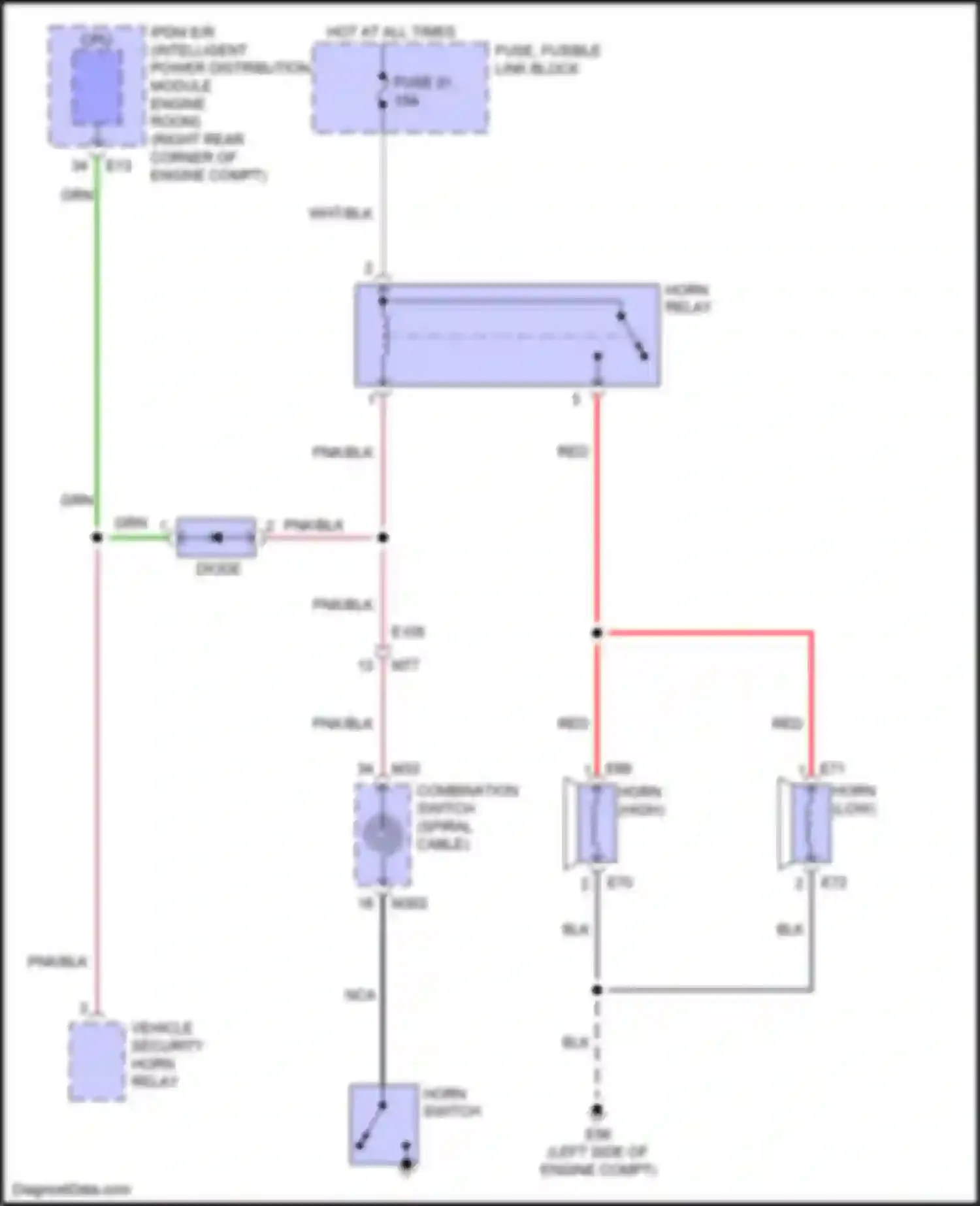 QX56 Infiniti II (2010-2013): Horn circuit