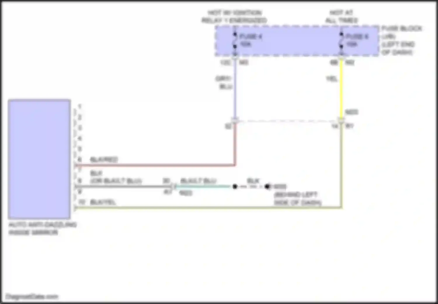 QX56 Infiniti II (2010-2013): Power mirrors circuit