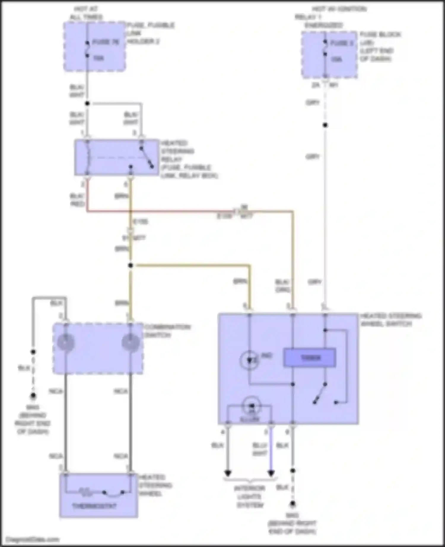 QX56 Infiniti II (2010-2013): Heated steering wheel circuit