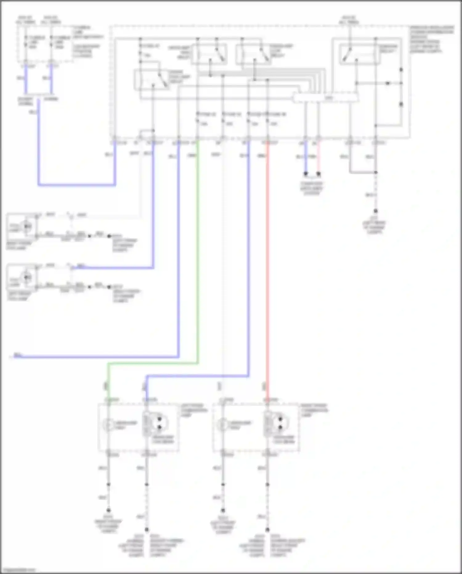 Wiring diagram headlamp high for Infiniti QX60 I facelift (2016-2021) (2 of 2)