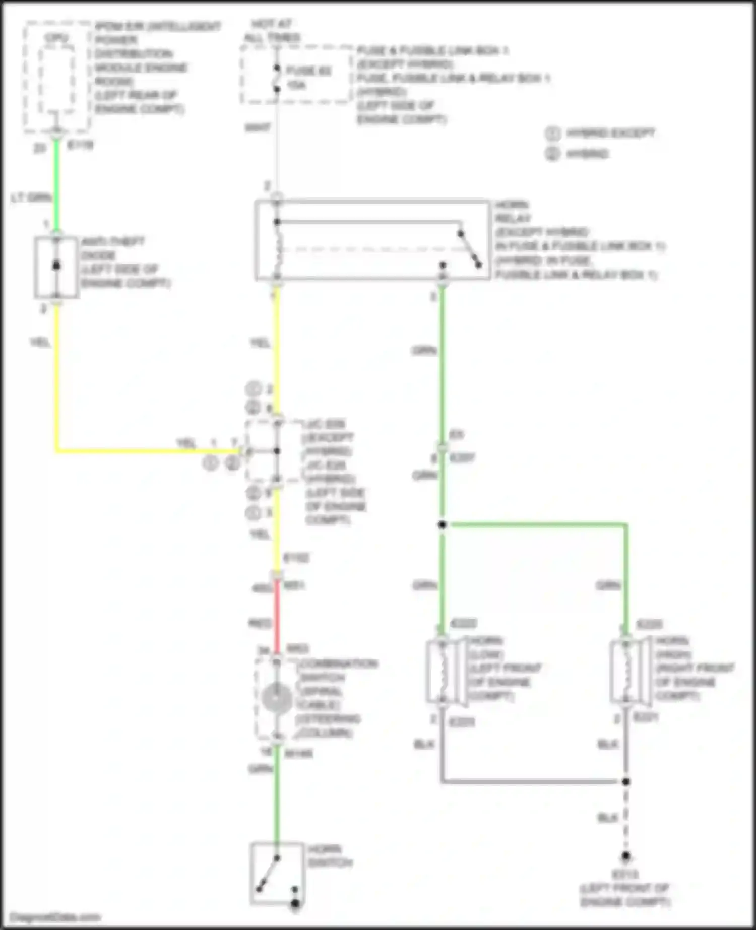 Wiring diagram hot at all times for Infiniti QX60 I facelift (2016-2021) (8 of 103)