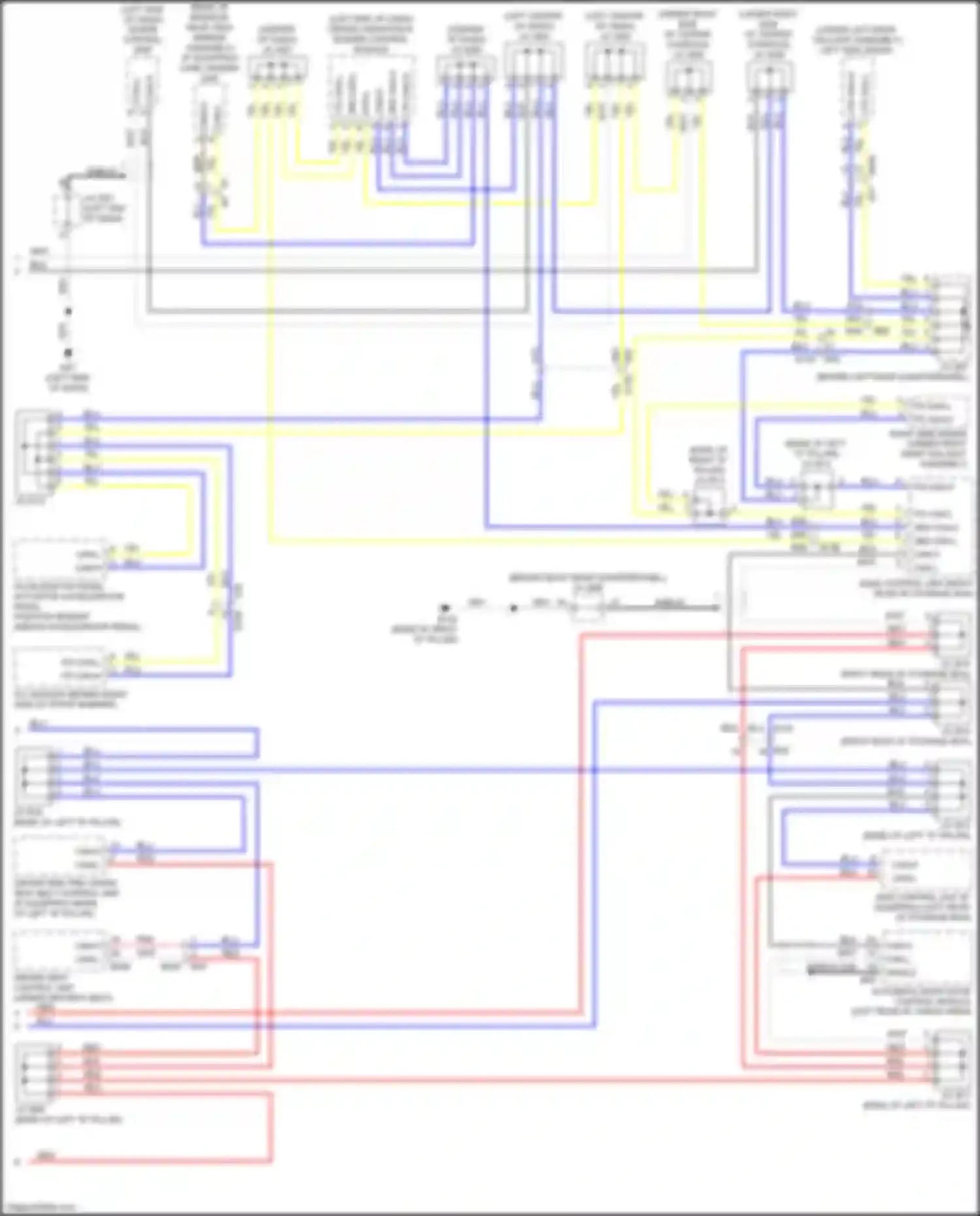 Wiring diagram left side radar for Infiniti QX60 I facelift (2016-2021) (4 of 4)