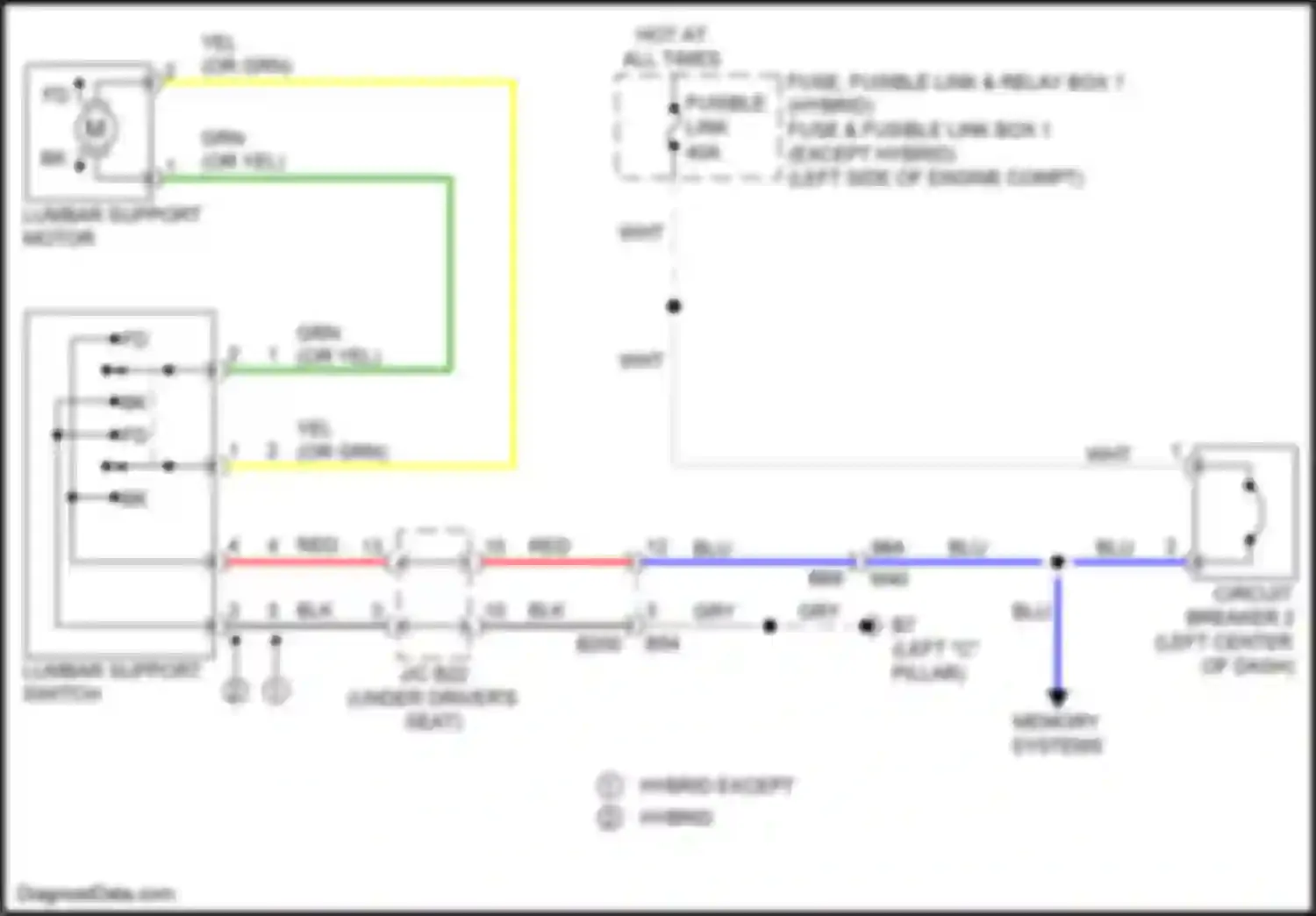 Wiring diagram memory systems for Infiniti QX60 I facelift (2016-2021) (1 of 1)