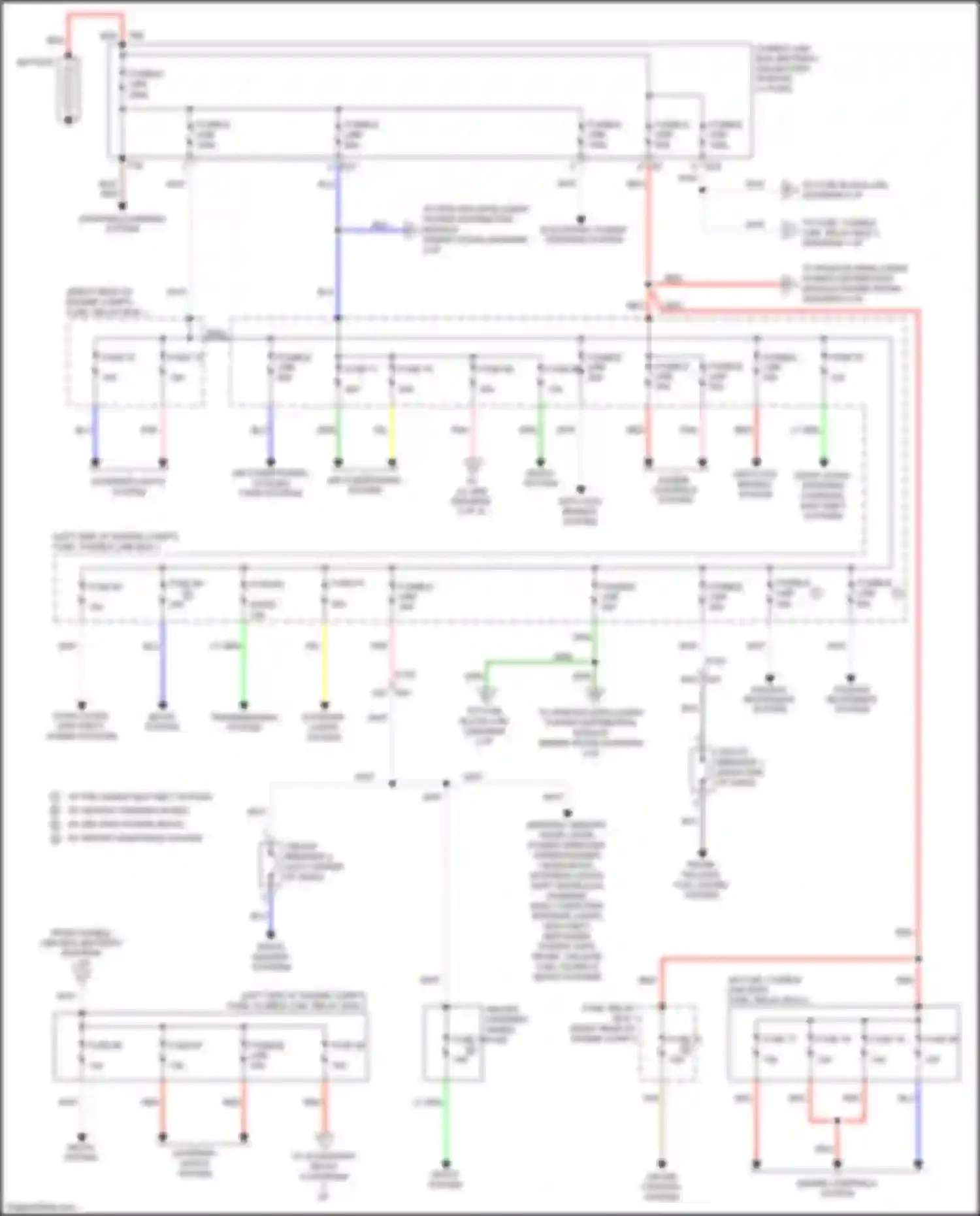 Wiring diagram passive restraints system for Infiniti QX60 I facelift (2016-2021) (1 of 4)