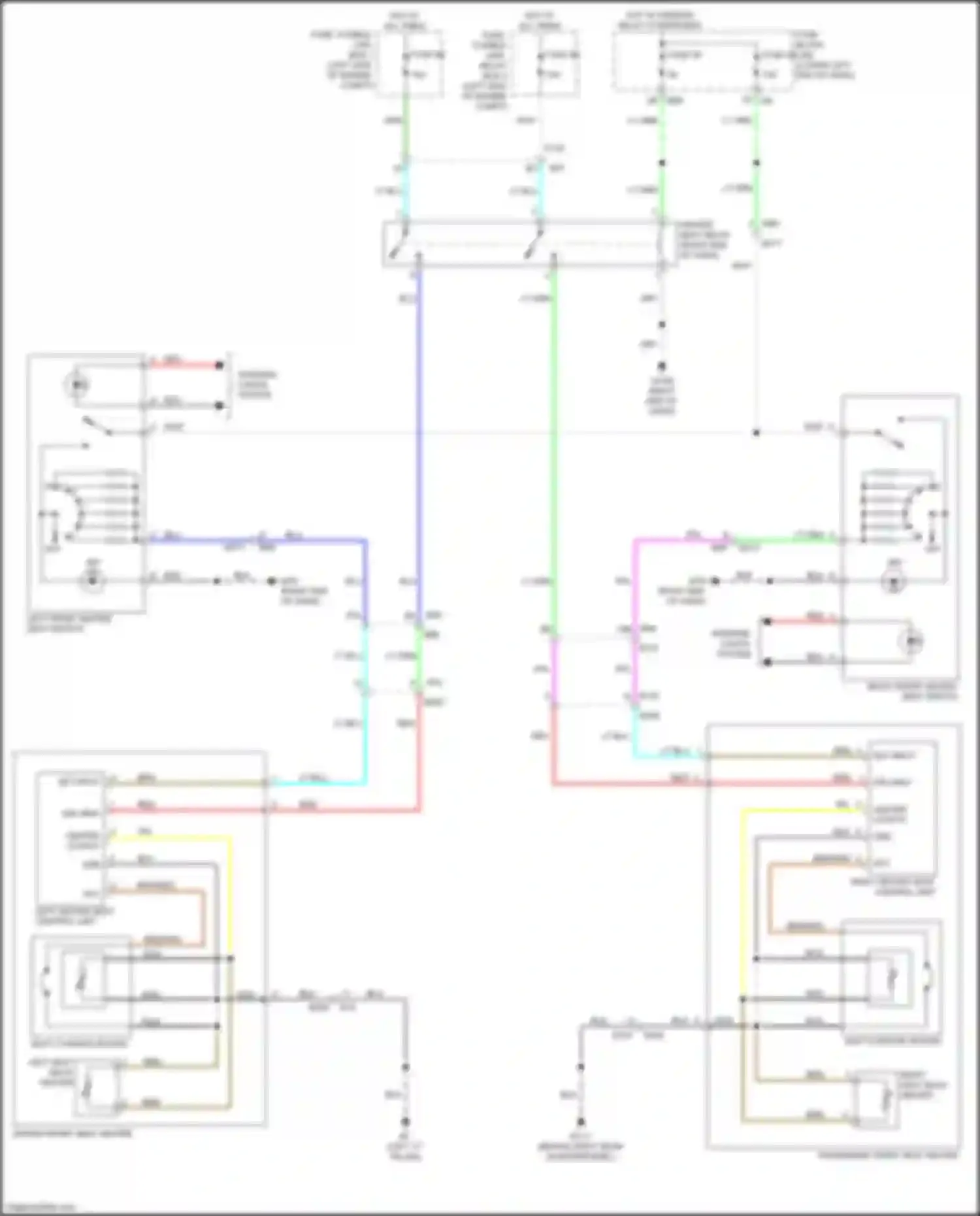 Wiring diagram right front heated seat switch for Infiniti QX60 I facelift (2016-2021) (1 of 3)