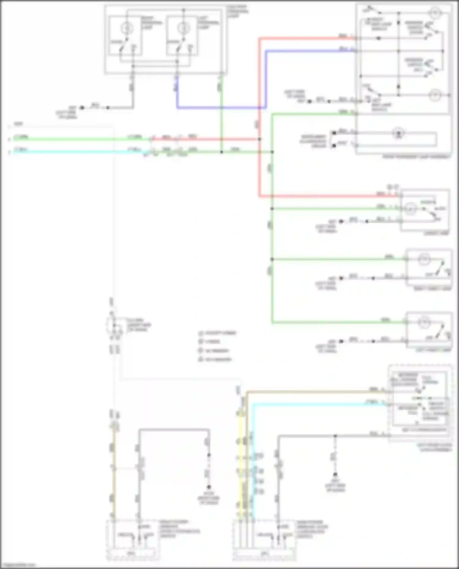 Wiring diagram unlock between switch full full stroke stroke, for Infiniti QX60 I facelift (2016-2021) (1 of 1)