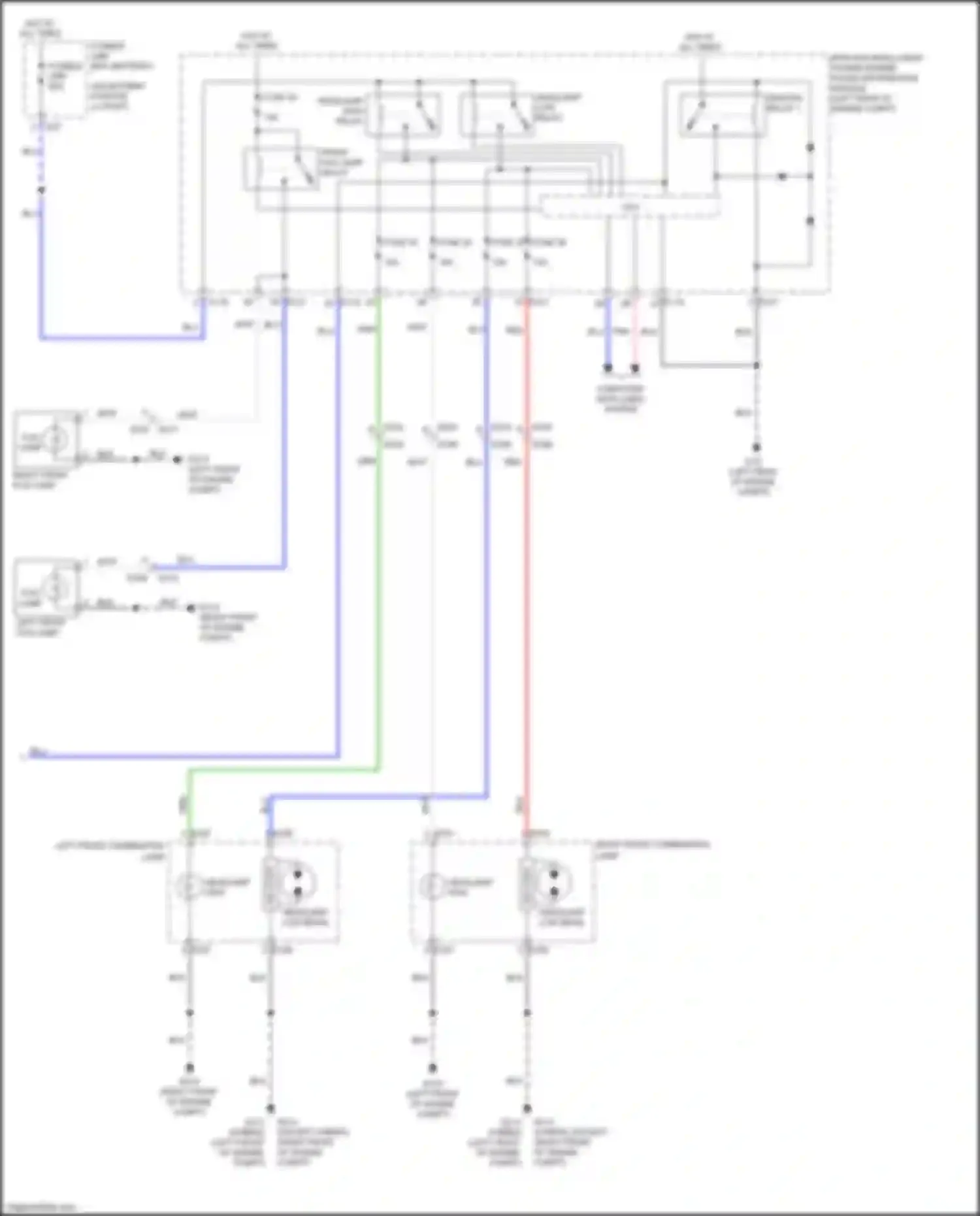QX60 Infiniti I (2013-2016): Headlights circuit, w/o drl (2 of 2)