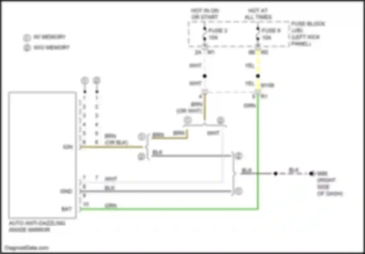 QX60 Infiniti I (2013-2016): Fold-back mirrors circuit, w/o memory