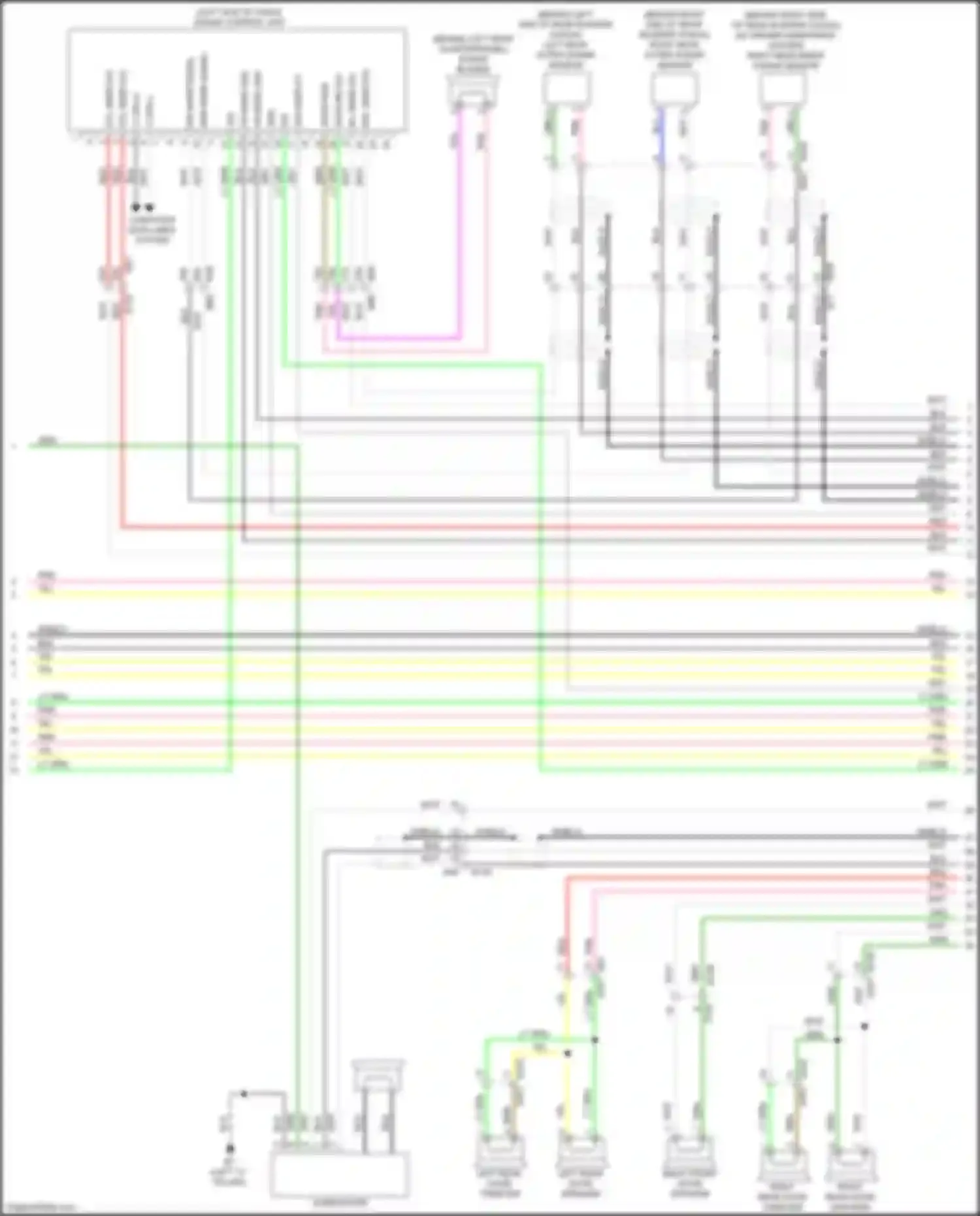 Wiring diagram right rear inner sonar sensor for Infiniti QX60 I (2013-2016) (1 of 6)
