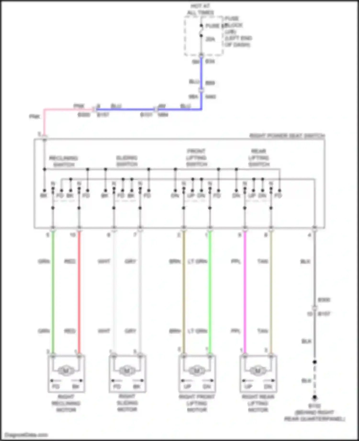 QX60 Infiniti II (2021-2024): Passenger power seat circuit