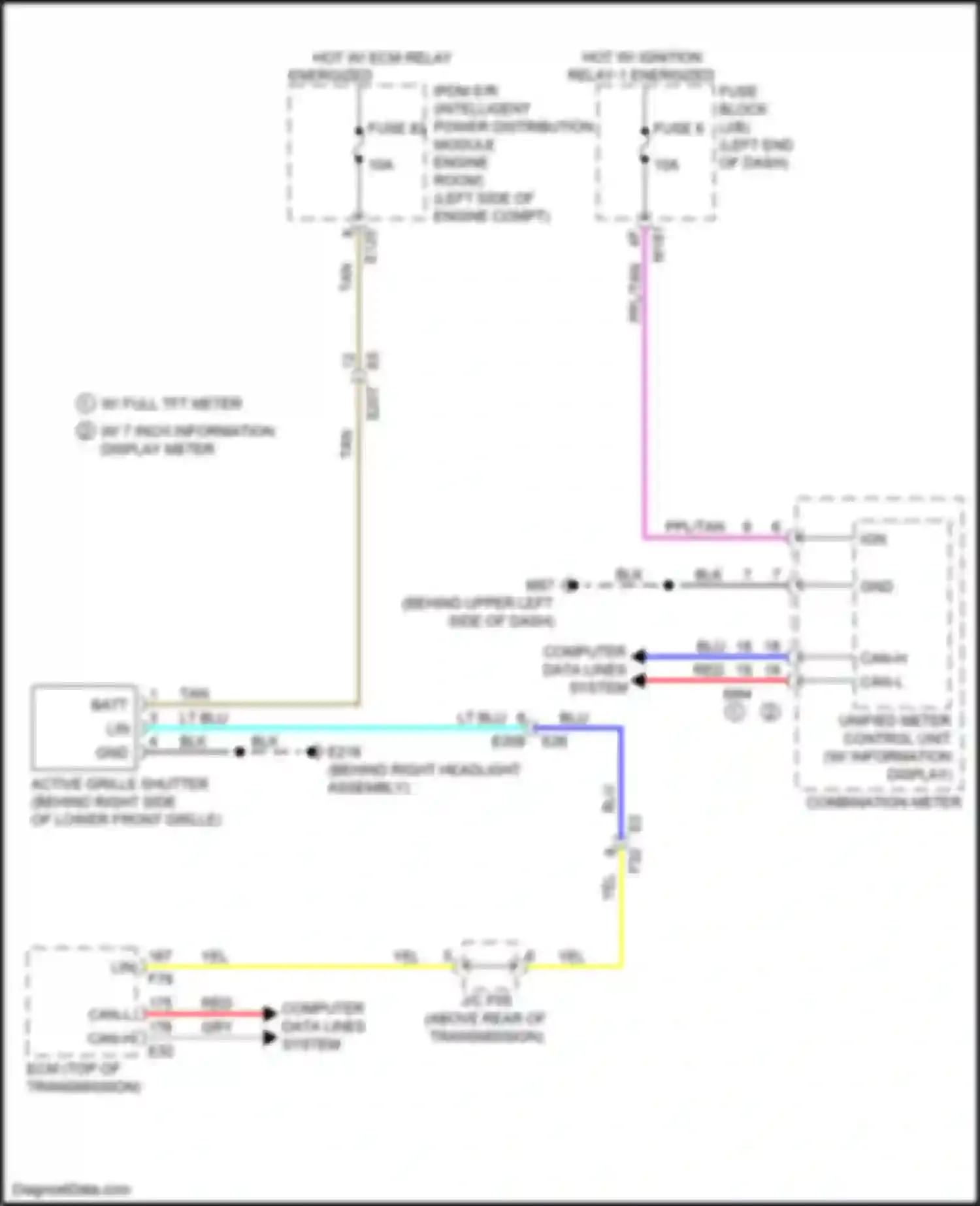 Wiring diagram hot w/ ignition relay 1 energized for Infiniti QX60 II (2021-2024) (11 of 37)