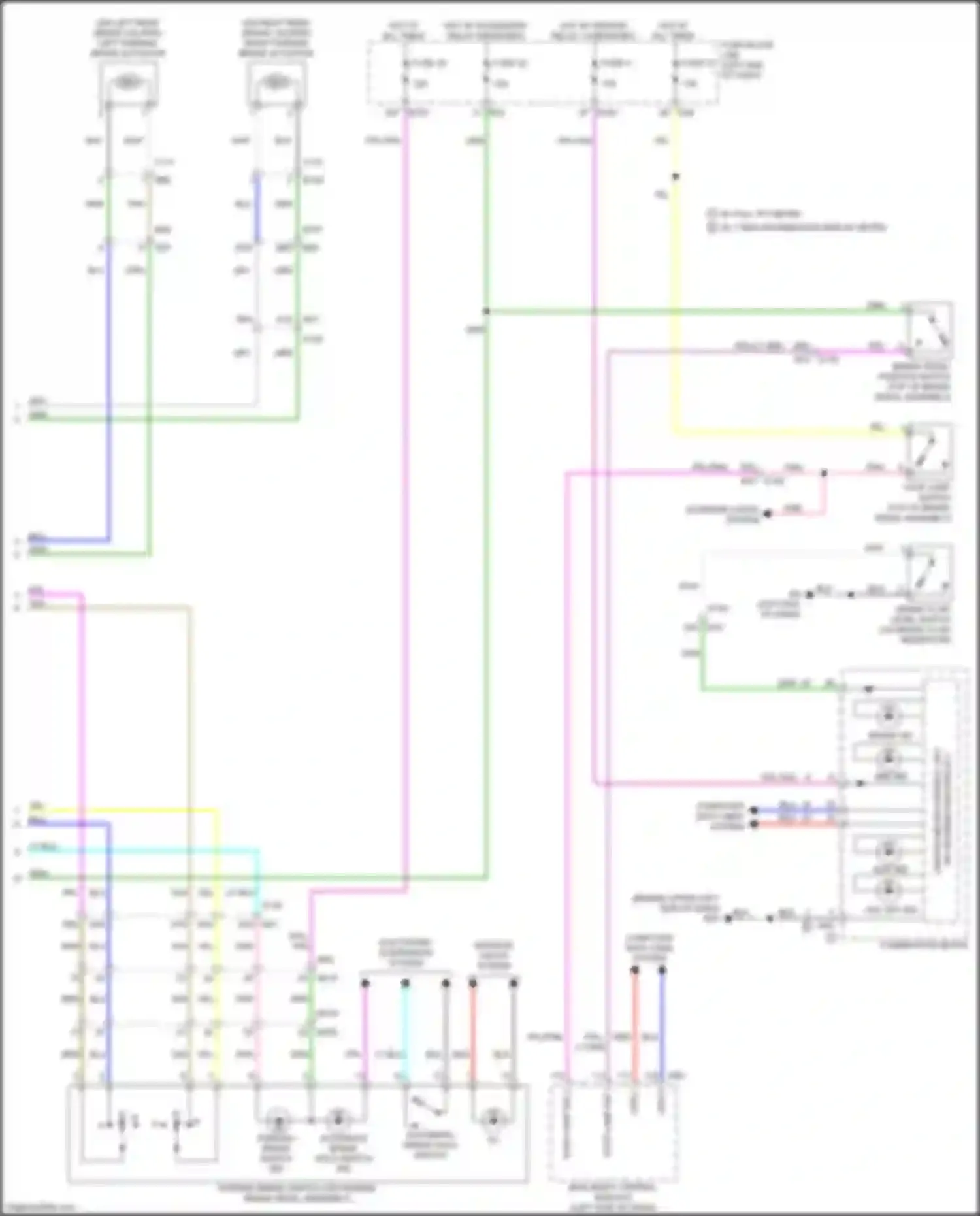 Wiring diagram parking brake switch ind for Infiniti QX60 II (2021-2024) (1 of 2)