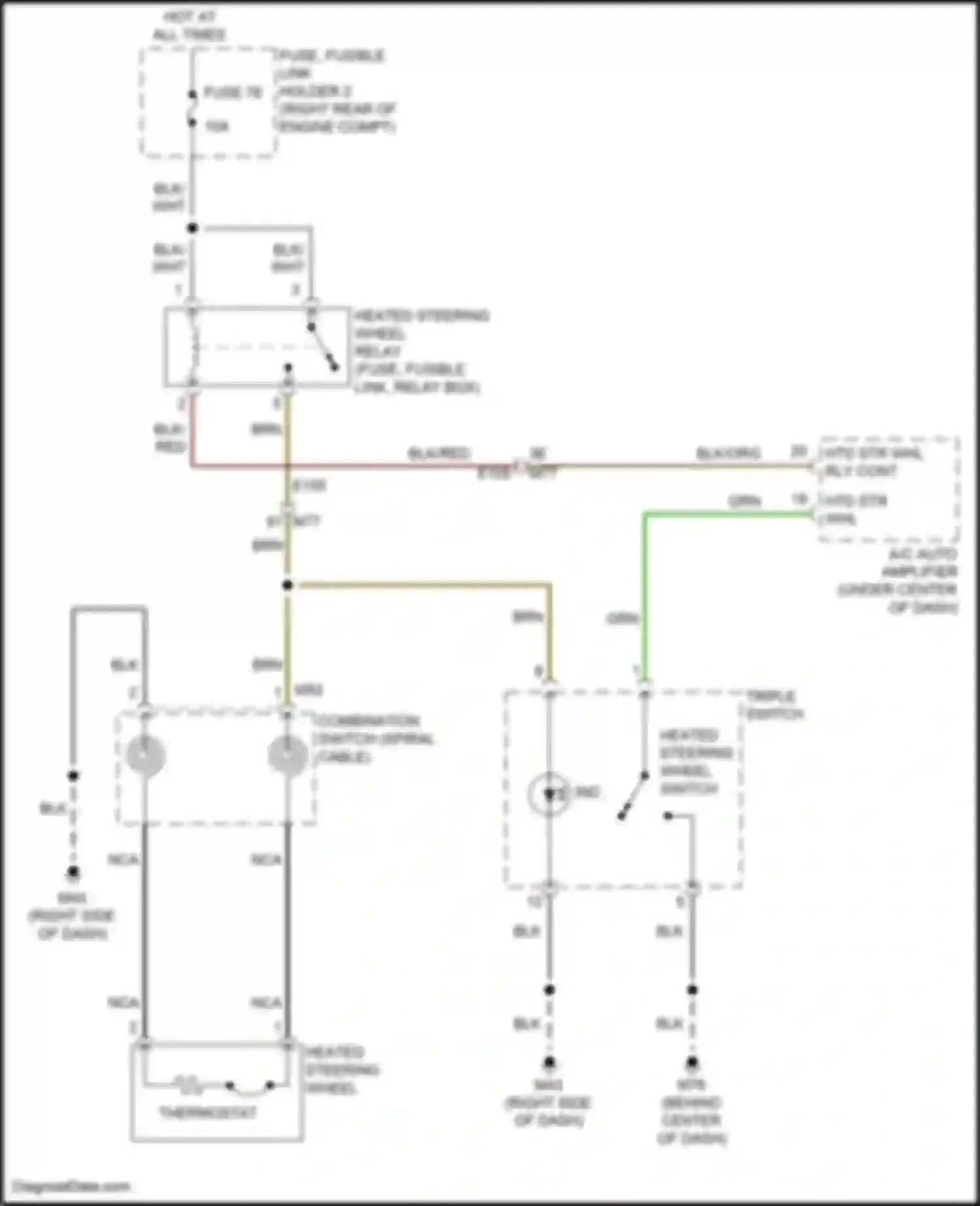 Car Wiring Diagrams for QX80 Infiniti I facelift 3 (2020-2024): Heated steering wheel circuit