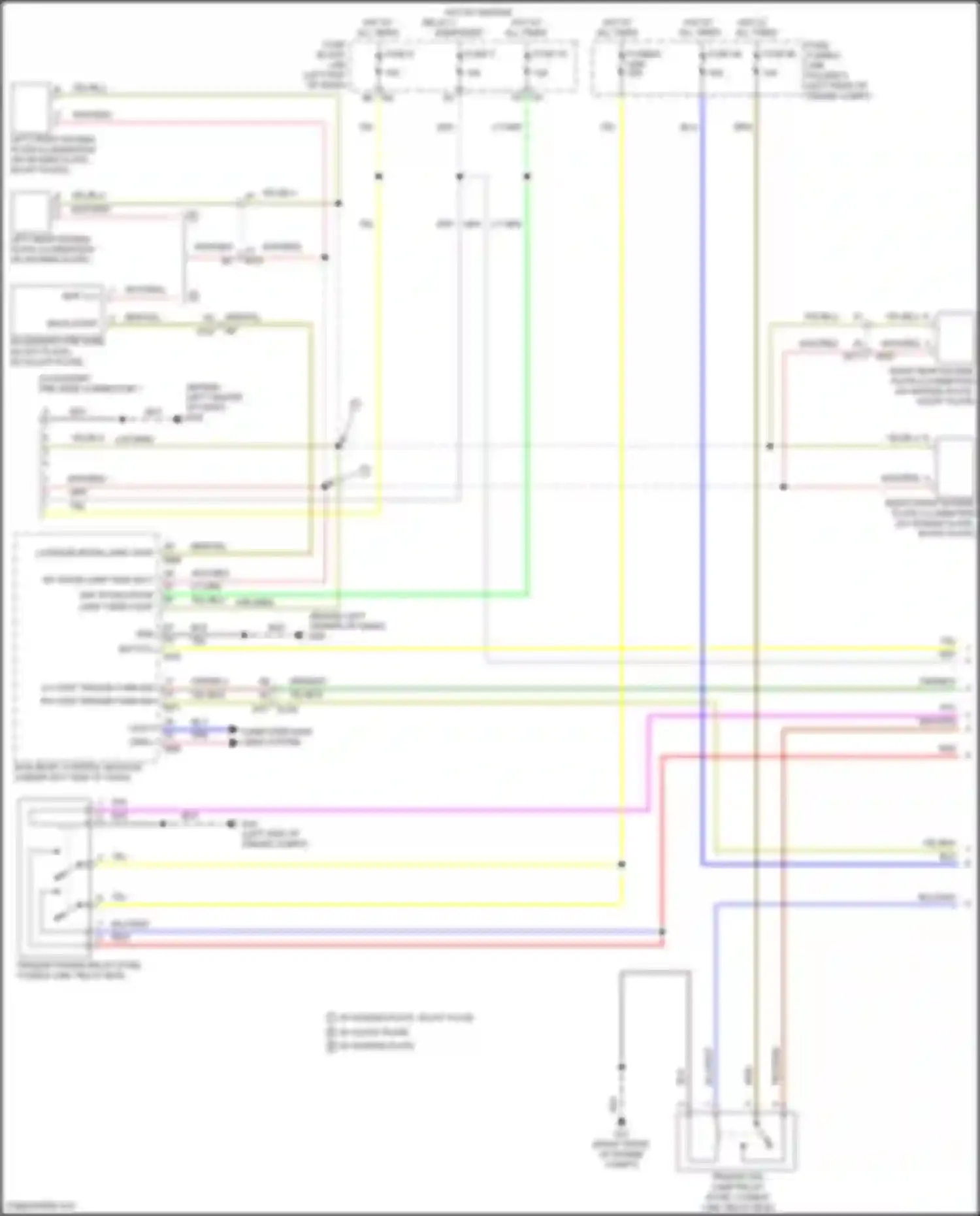 Wiring diagram accessory pre-wire connector 1 for Infiniti QX80 I facelift 3 (2020-2024) (4 of 4)