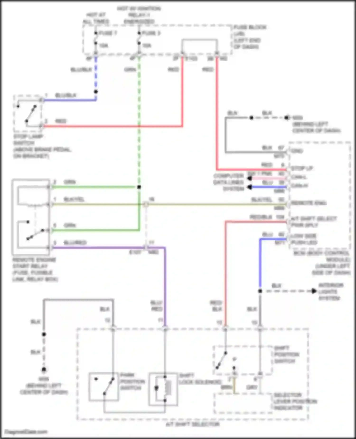 Wiring diagram a/t shift selector for Infiniti QX80 I facelift 3 (2020-2024) (5 of 5)