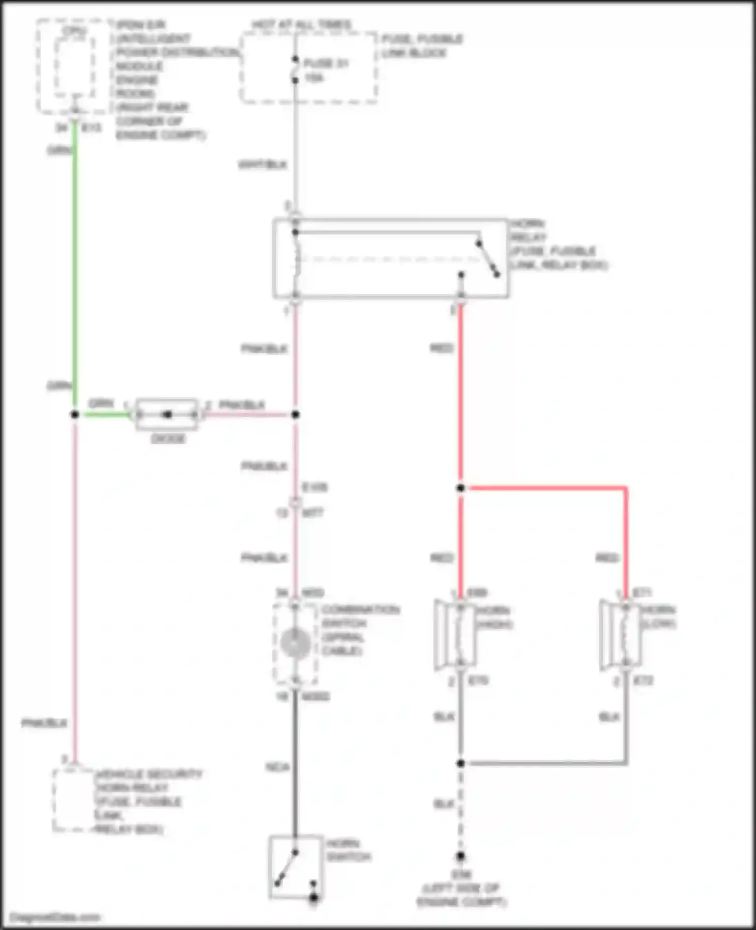Wiring diagram fuse, fusible link block for Infiniti QX80 I (2013-2014) (2 of 3)
