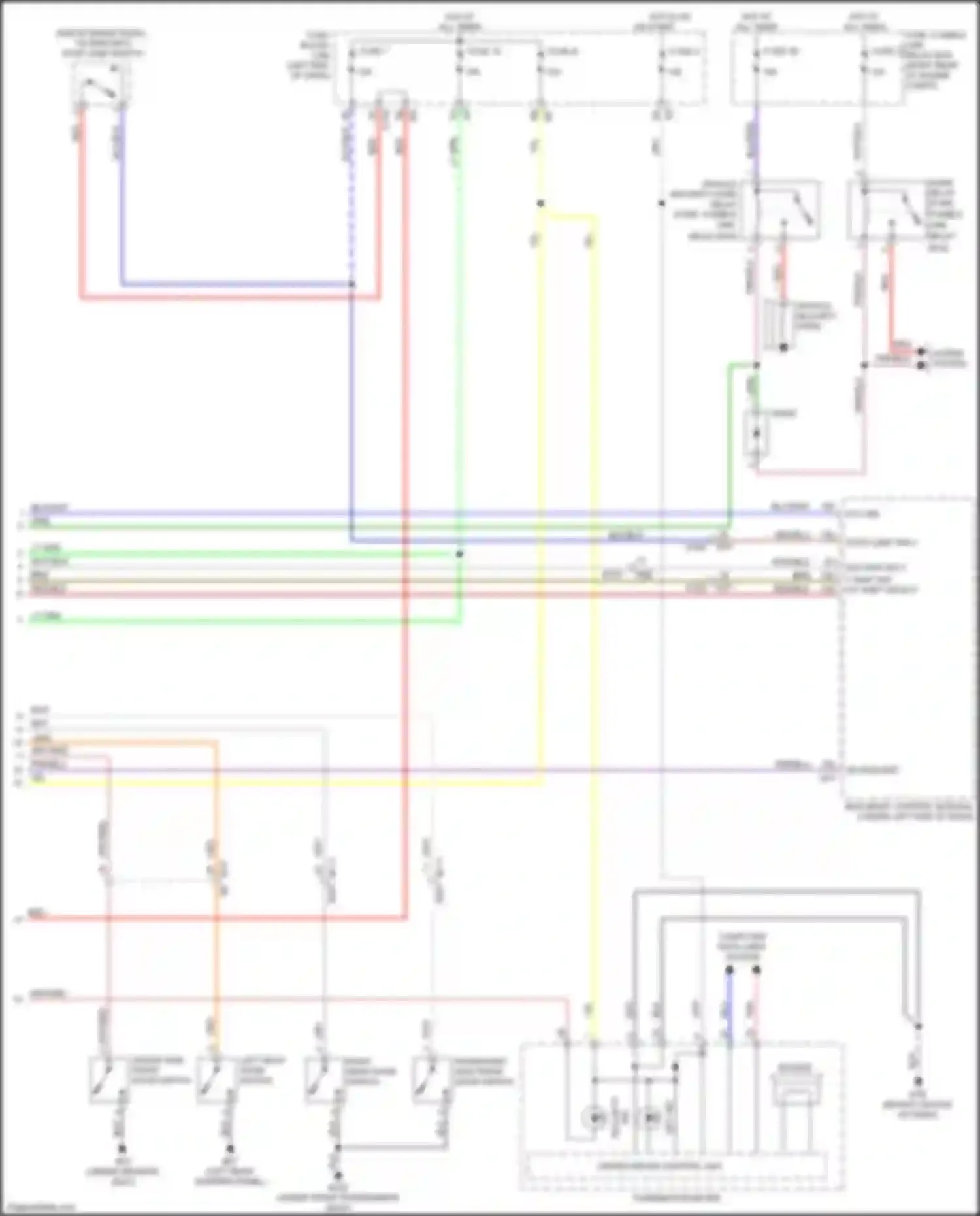 Wiring diagram left rear door switch for Infiniti QX80 I (2013-2014) (4 of 4)