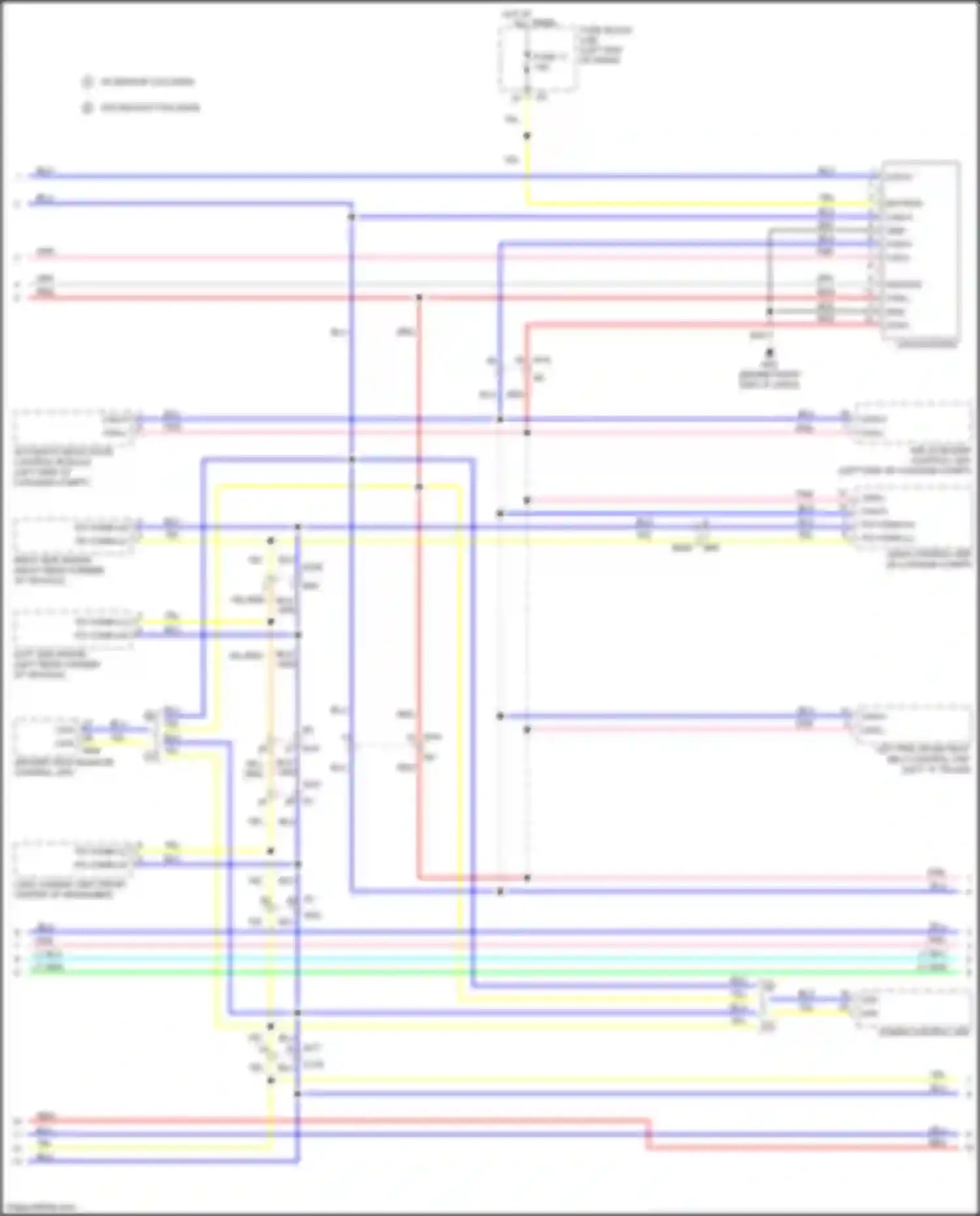 Wiring diagram left side radar for Infiniti QX80 I (2013-2014) (2 of 3)