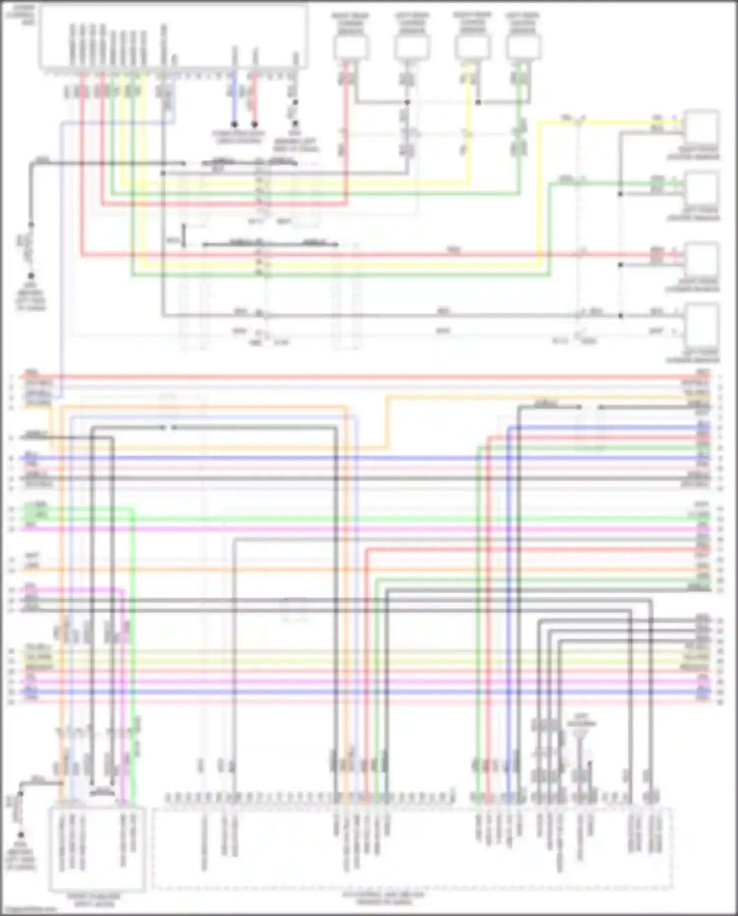 Wiring diagram right rear center sensor for Infiniti QX80 I (2013-2014) (1 of 4)