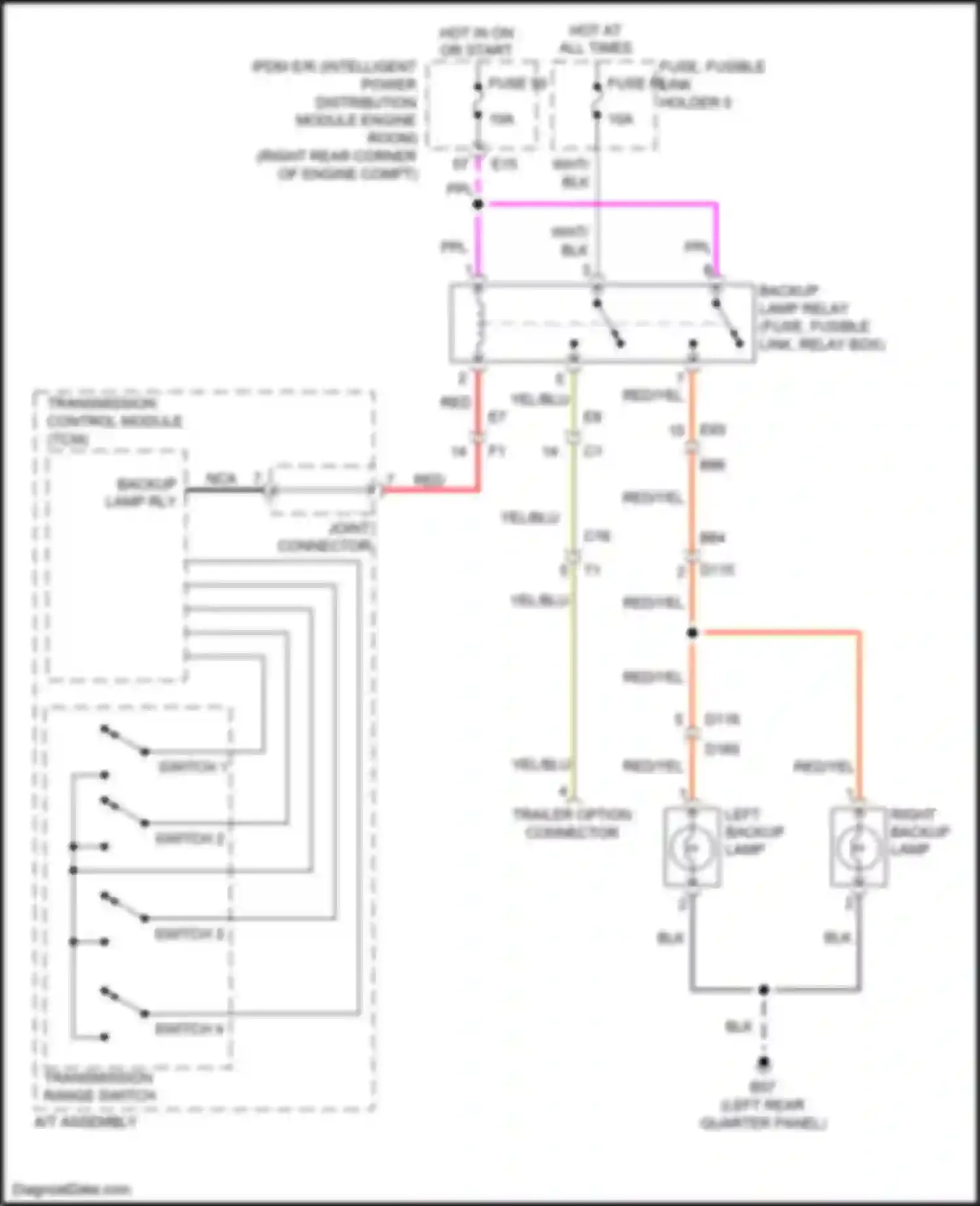 Wiring diagram transmission range switch a/t assembly for Infiniti QX80 I (2013-2014) (1 of 1)