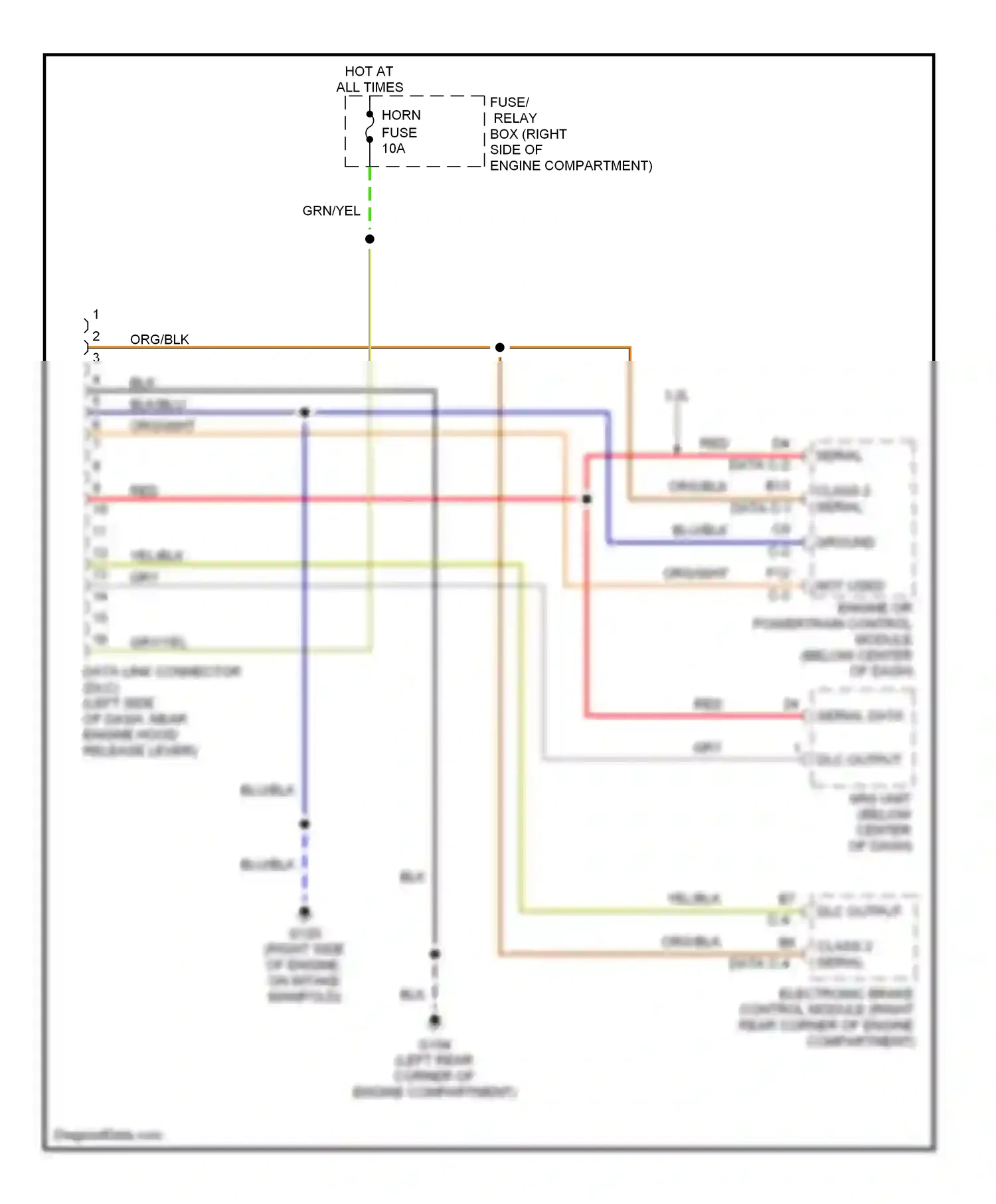 Computer data lines — Computer data lines. Isuzu Amigo II (1998-2000)