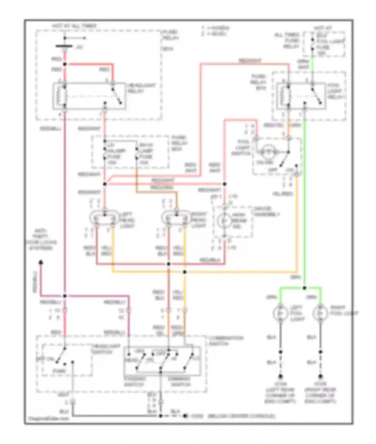 Amigo Isuzu II (1998-2000): Headlight circuit