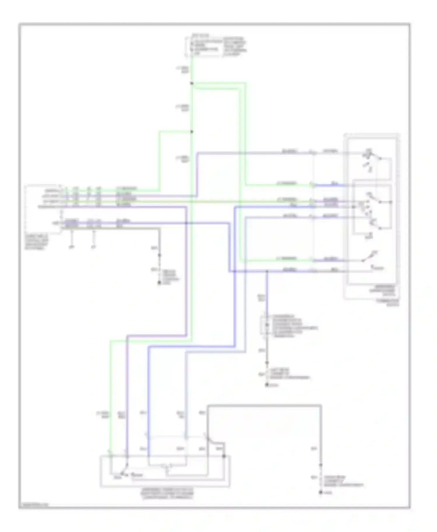 Wiring diagram hot in on or start front wiper, washer fuse for Isuzu Amigo II (1998-2000) (1 of 1)