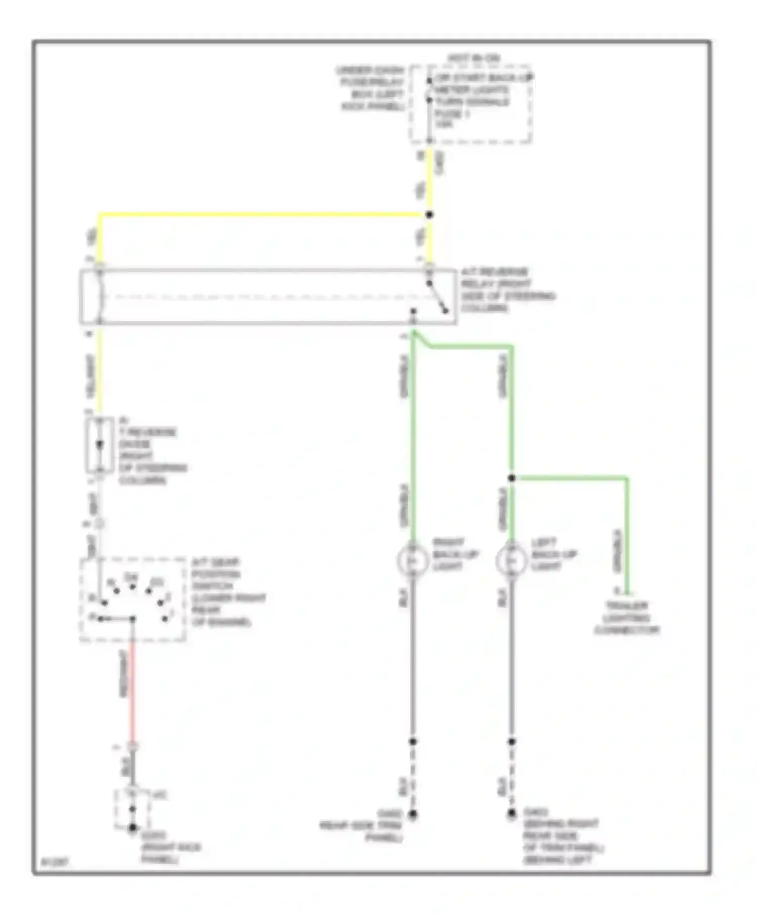 Oasis Isuzu I (1995-1999): Backup lamps circuit