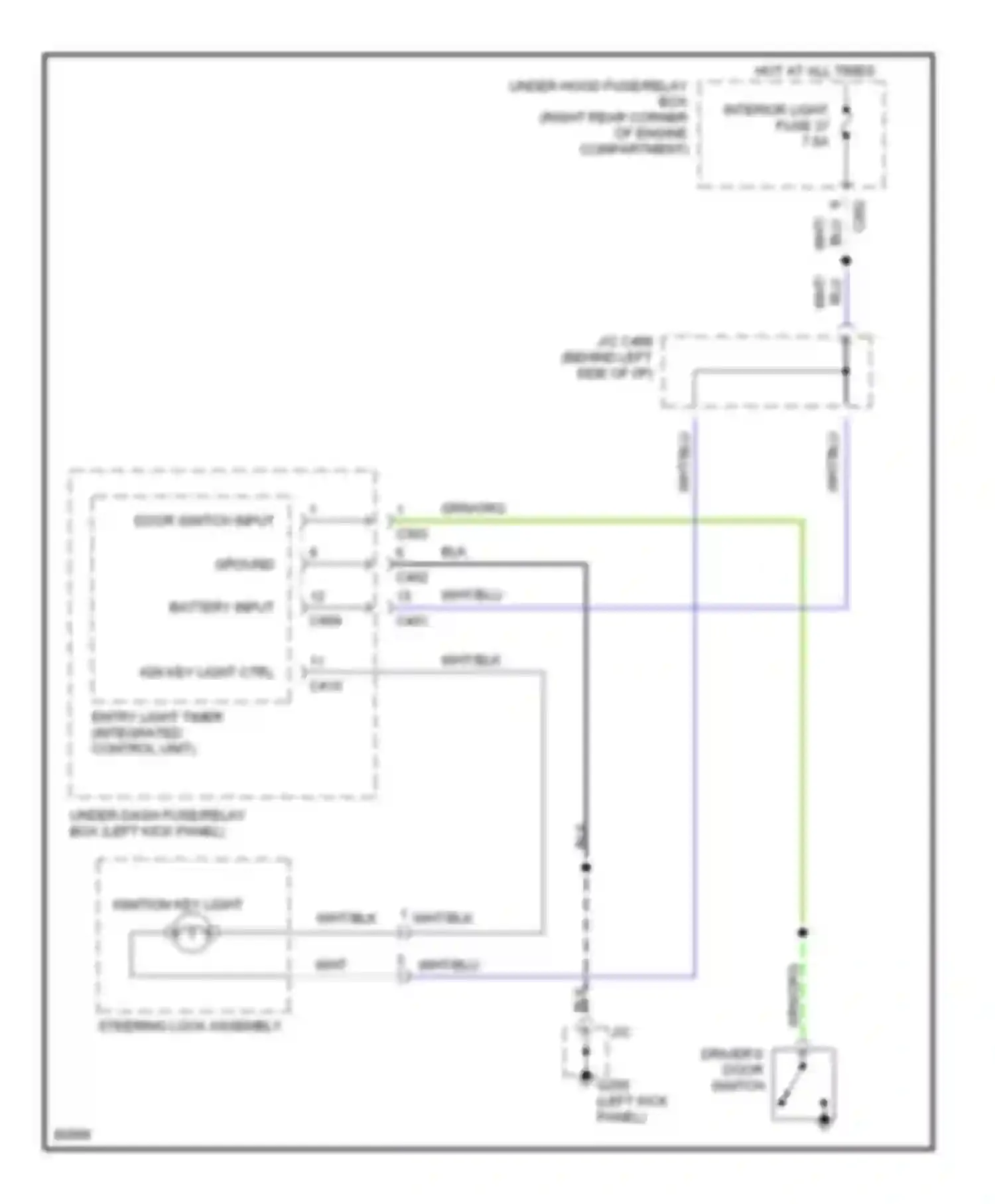 Oasis Isuzu I (1995-1999): Ignition key light circuit