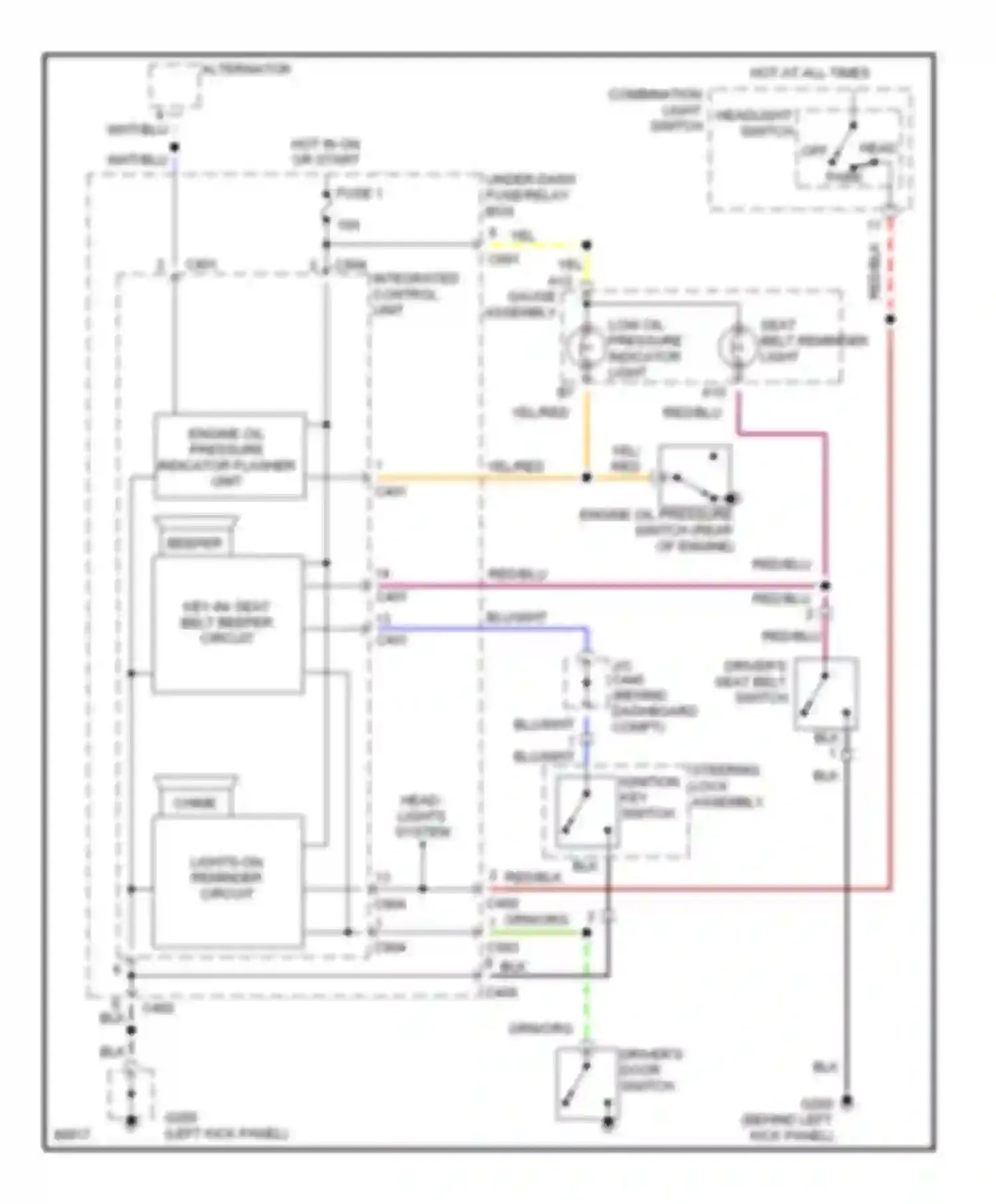 Oasis Isuzu I (1995-1999): Warning system circuits