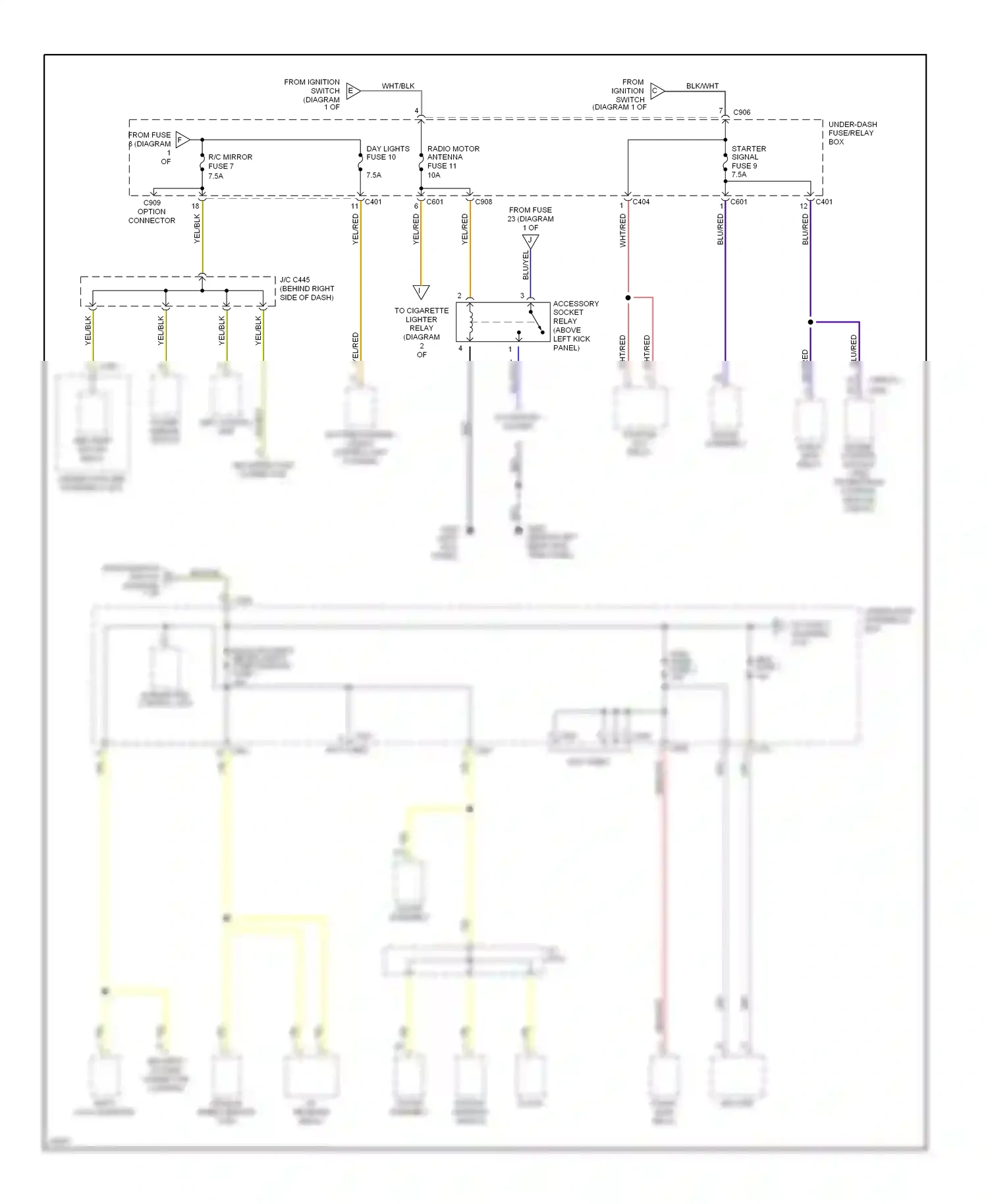 Wiring diagram accessory socket for Isuzu Oasis I (1995-1999) (1 of 1)