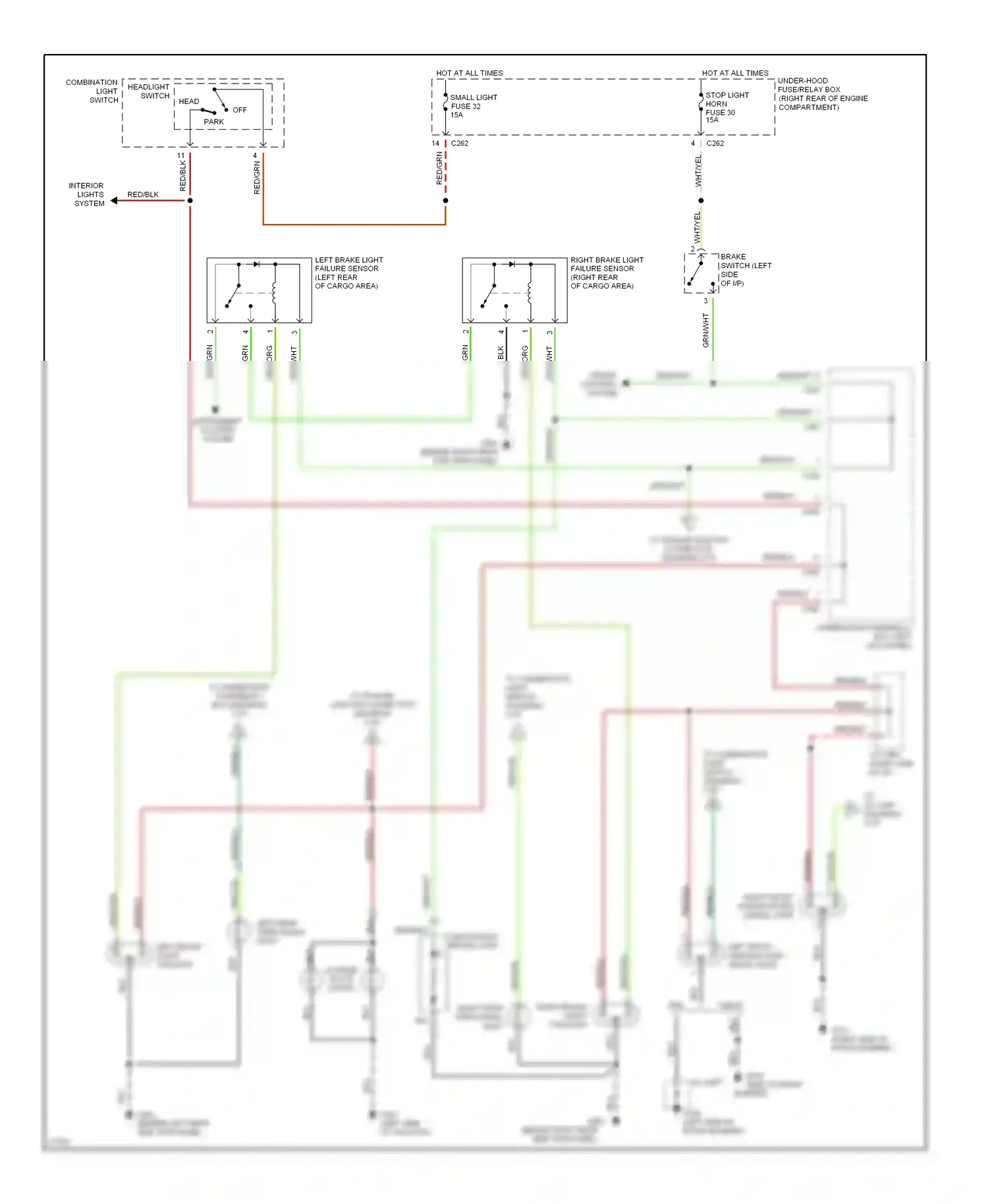 Wiring diagram combination light switch for Isuzu Oasis I (1995-1999) (1 of 7)