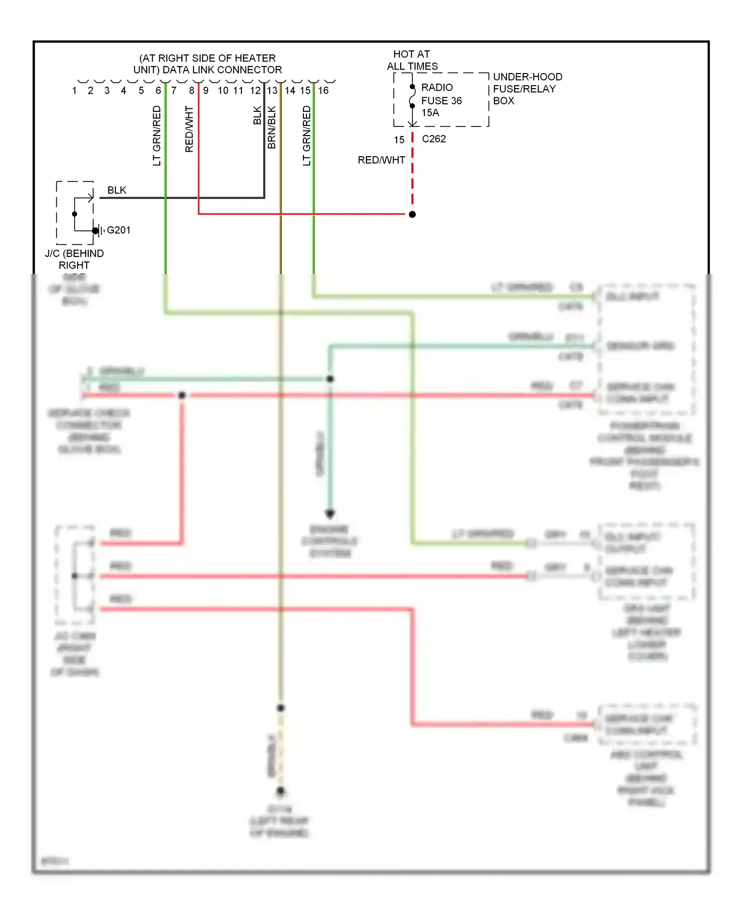 Wiring diagram dlc input/ output for Isuzu Oasis I (1995-1999) (1 of 1)