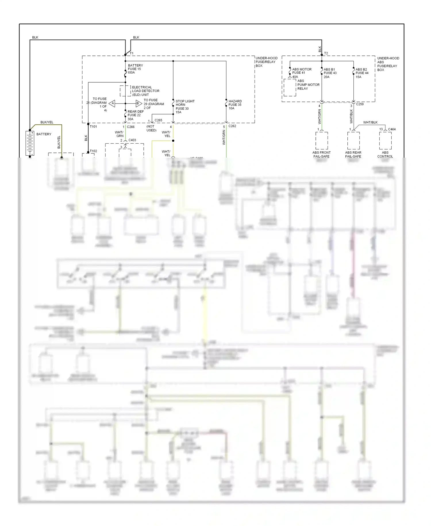 Wiring diagram hazard warning switch for Isuzu Oasis I (1995-1999) (3 of 3)