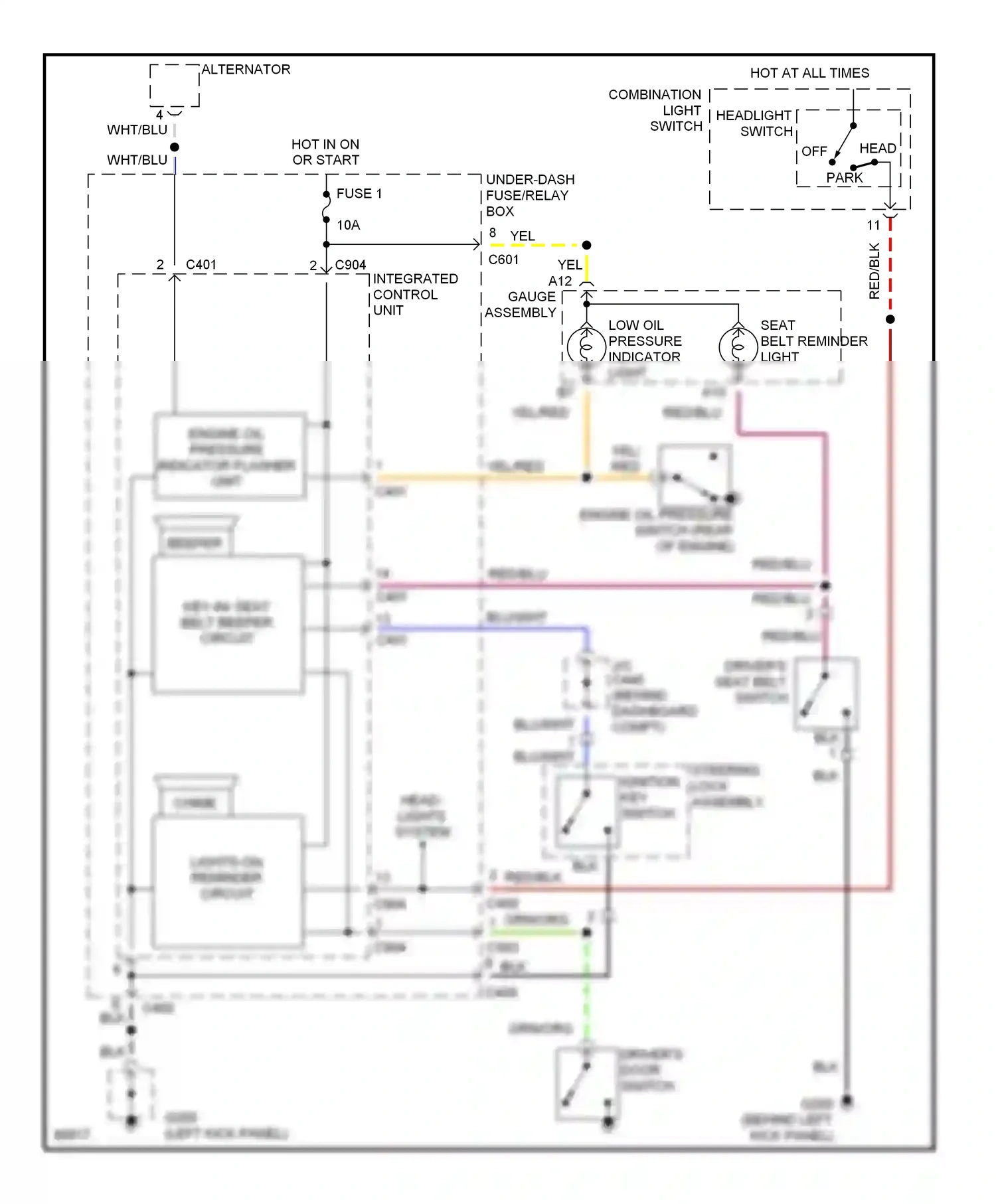 Wiring diagram integrated control unit for Isuzu Oasis I (1995-1999) (8 of 8)