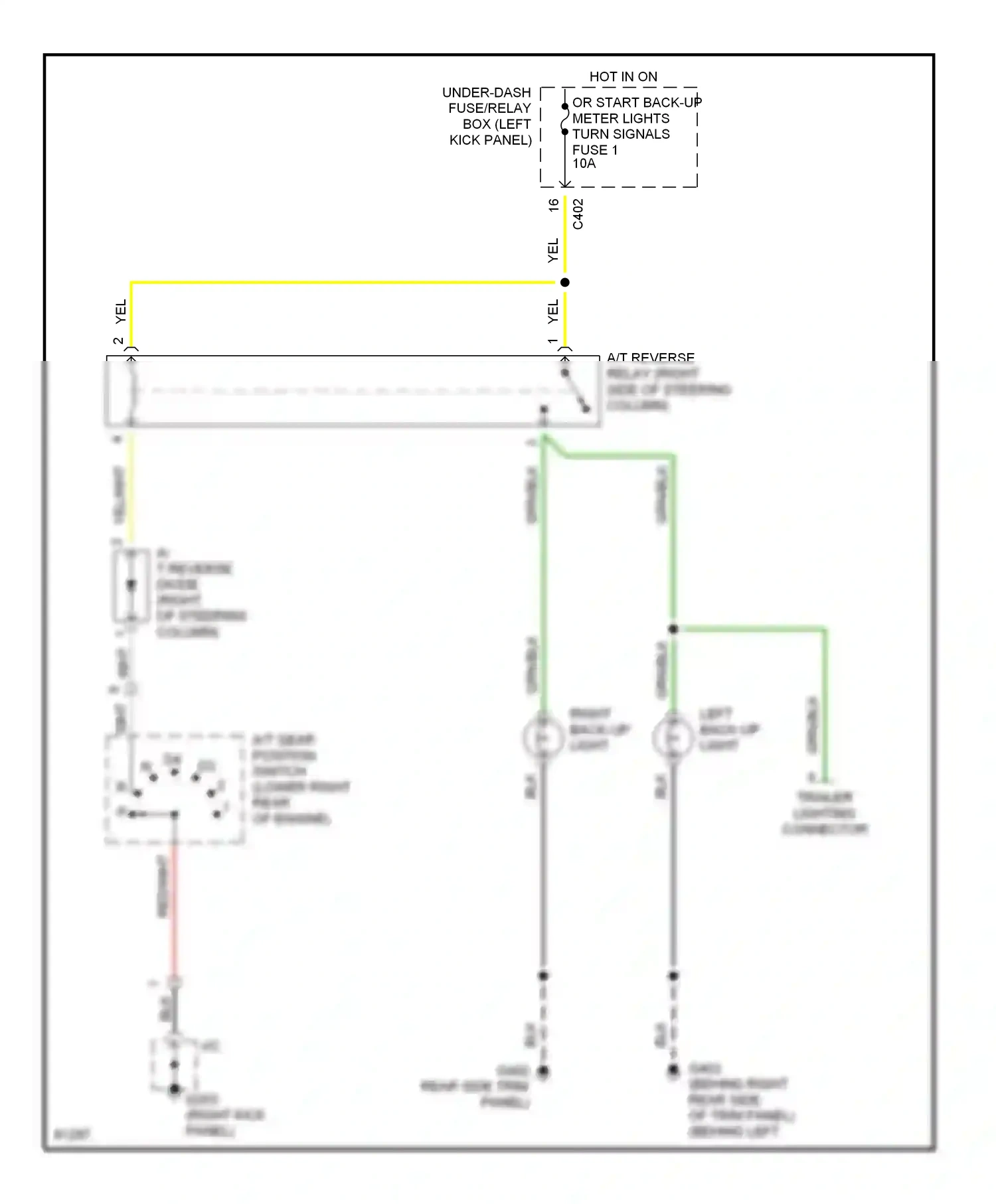 Wiring diagram left back-up light for Isuzu Oasis I (1995-1999) (1 of 1)