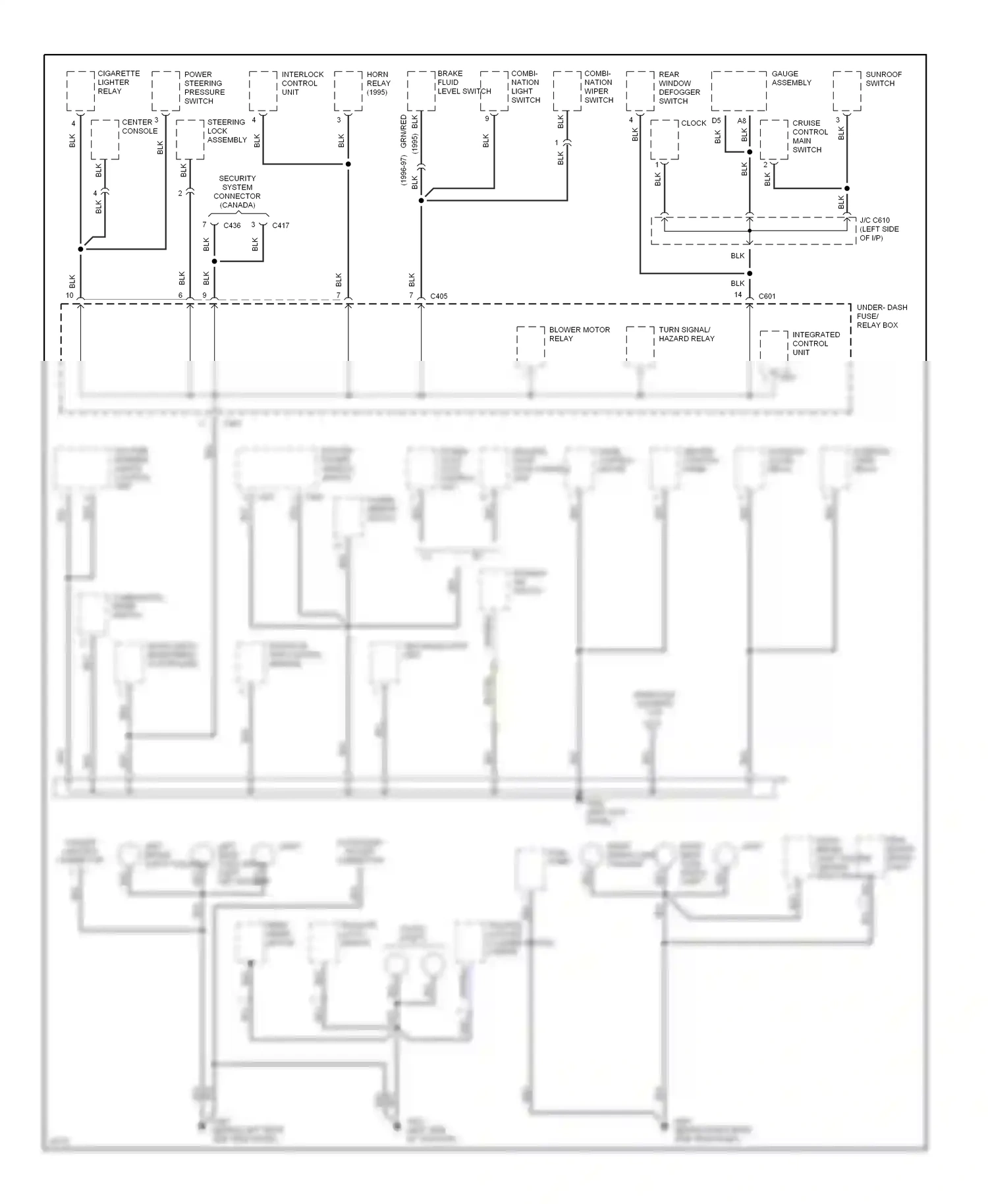 Wiring diagram mode control motor for Isuzu Oasis I (1995-1999) (1 of 1)