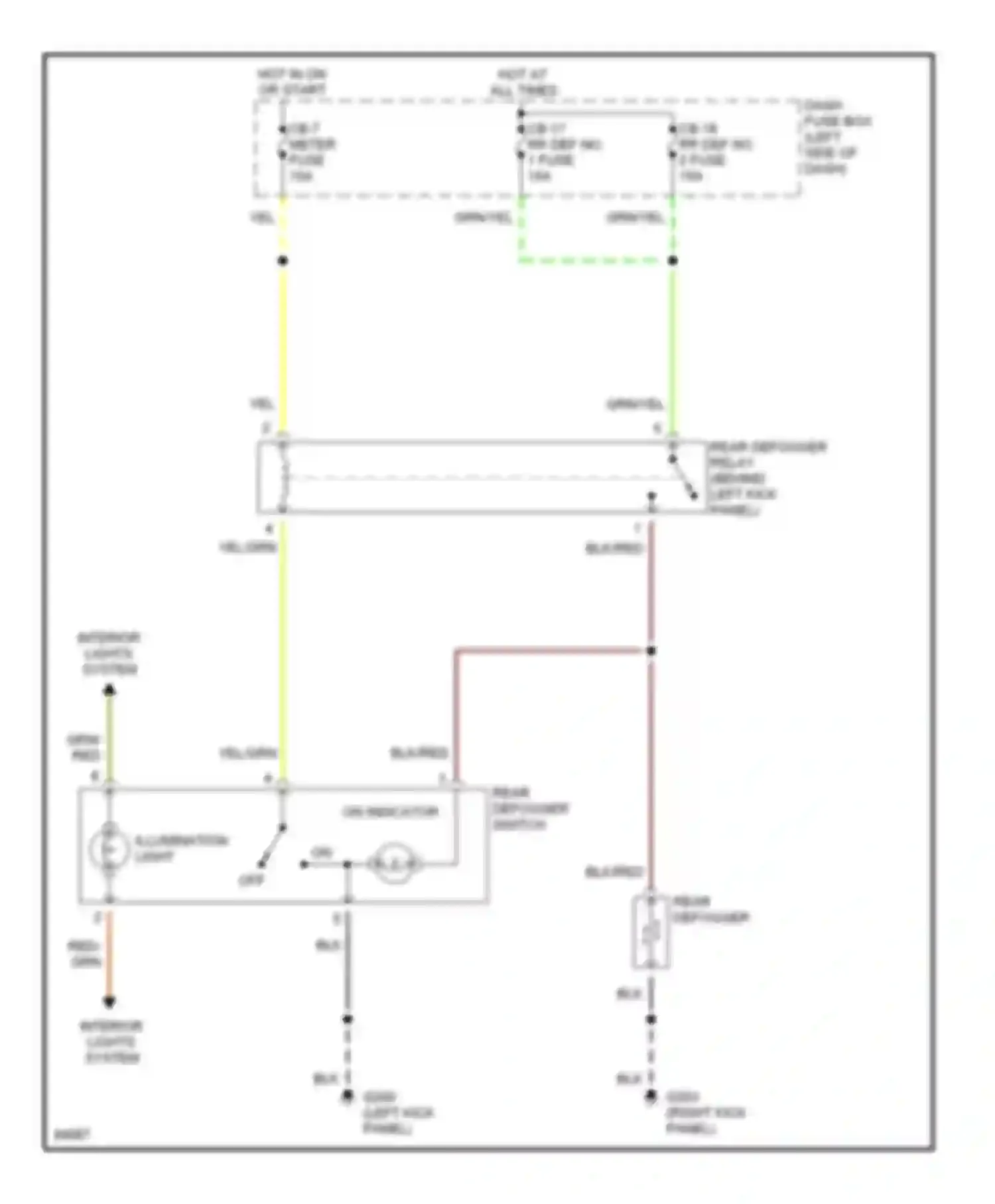 Rodeo Isuzu I (1989-1998): Defogger circuit