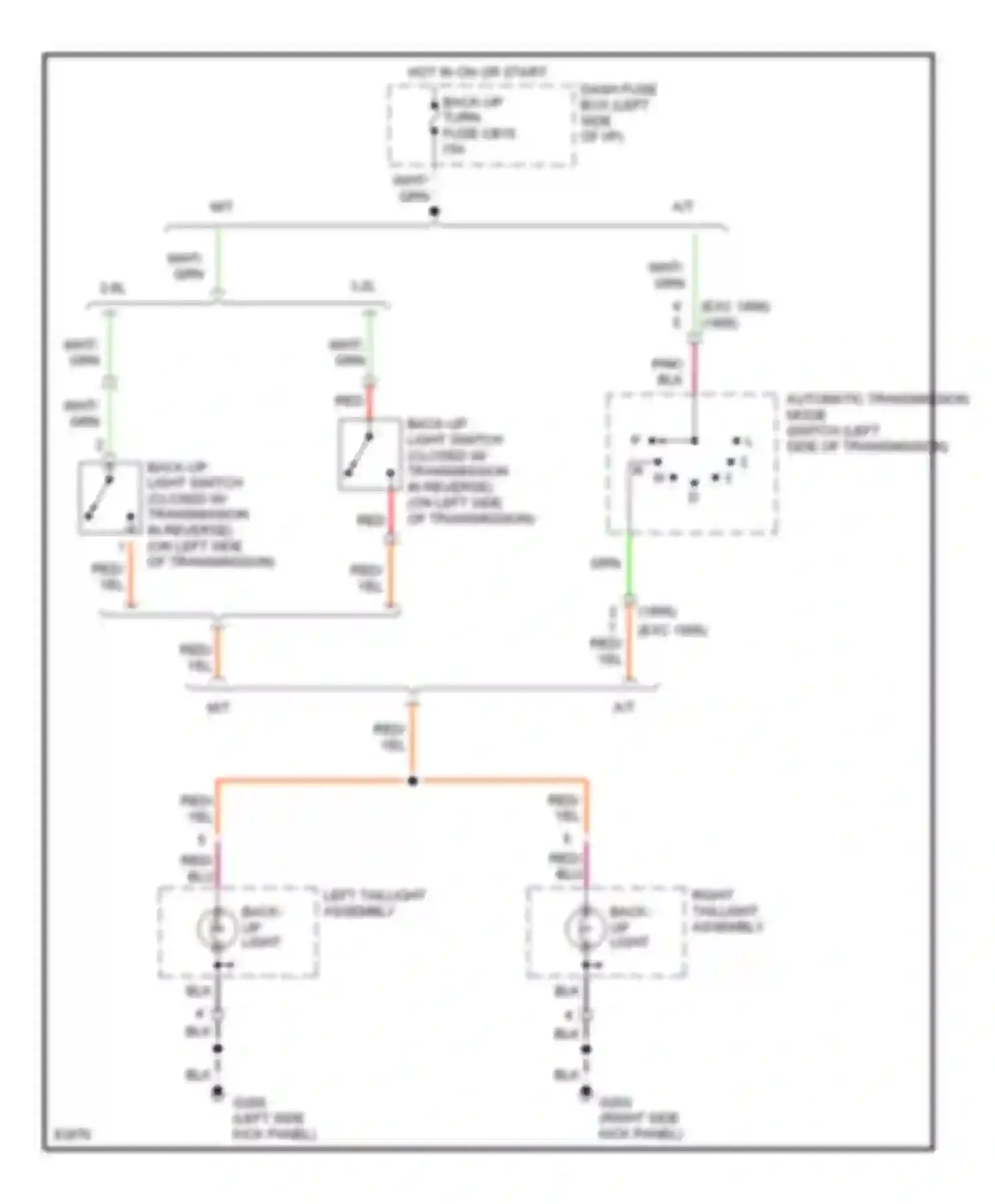 Rodeo Isuzu I (1989-1998): Back-up lamps circuit