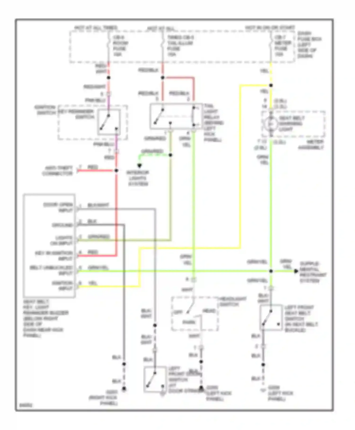 Rodeo Isuzu I (1989-1998): Warning system circuits