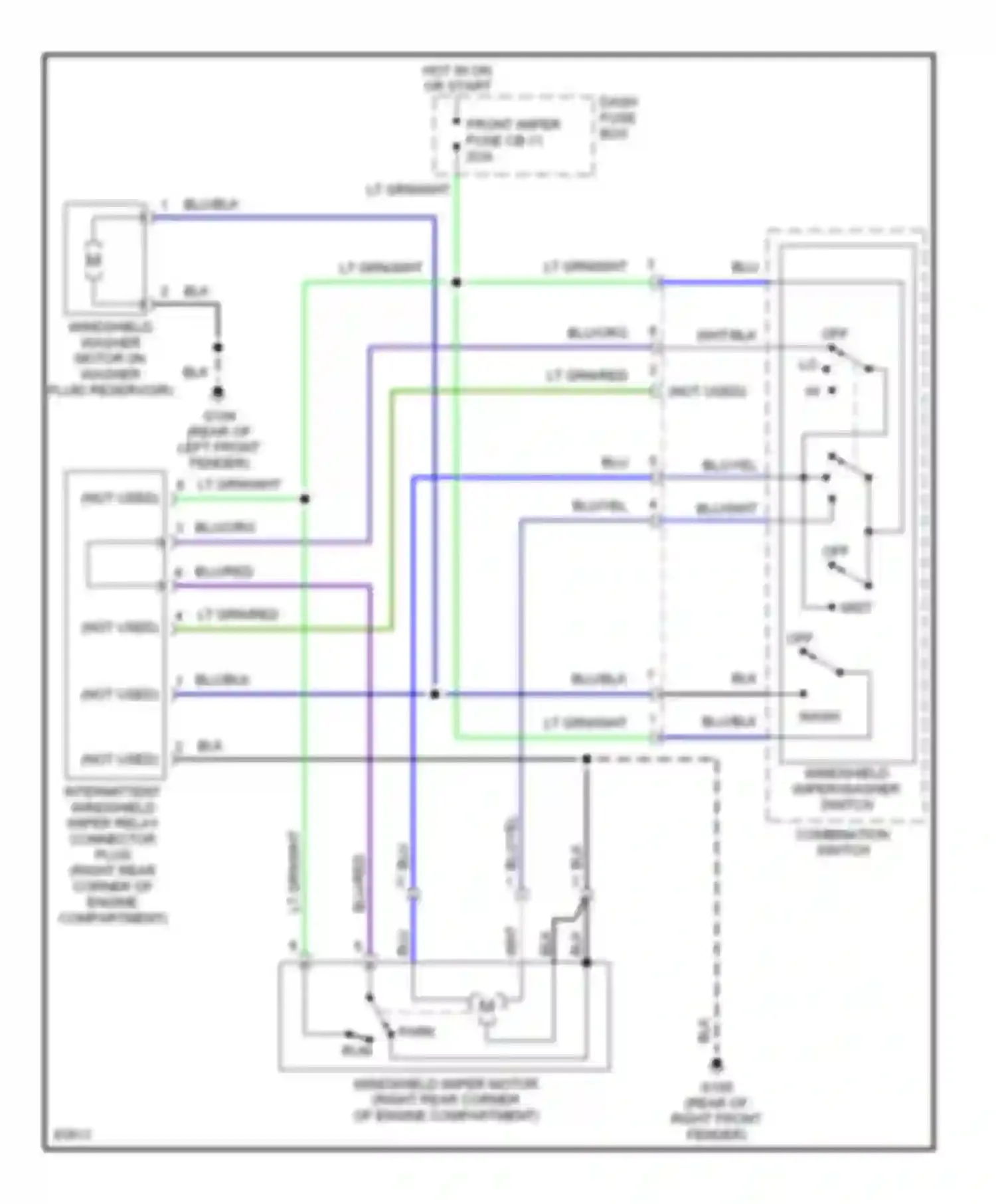 Rodeo Isuzu I (1989-1998): 2-speed wiper/washer circuit