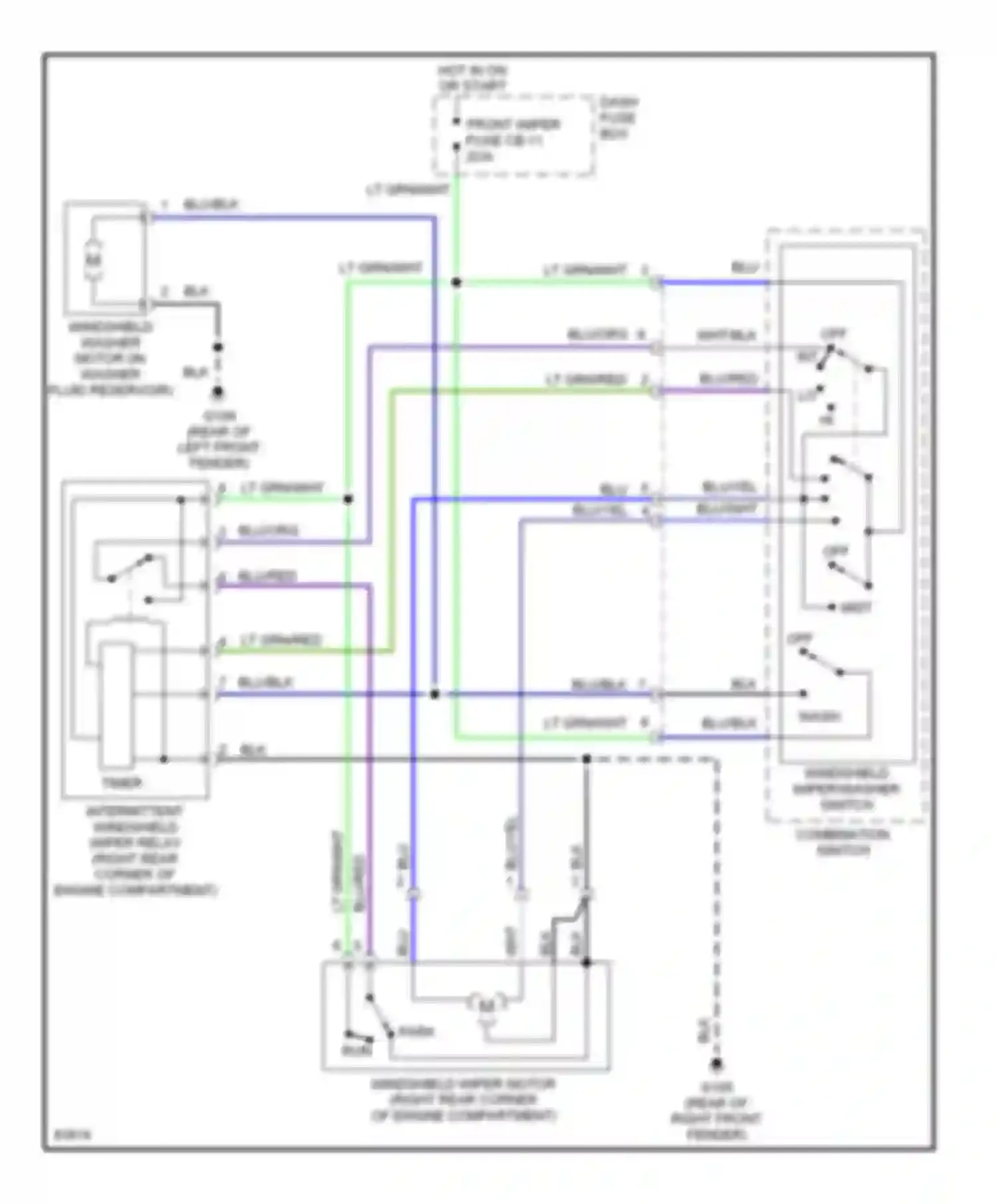 Rodeo Isuzu I (1989-1998): Interval wiper/washer circuit