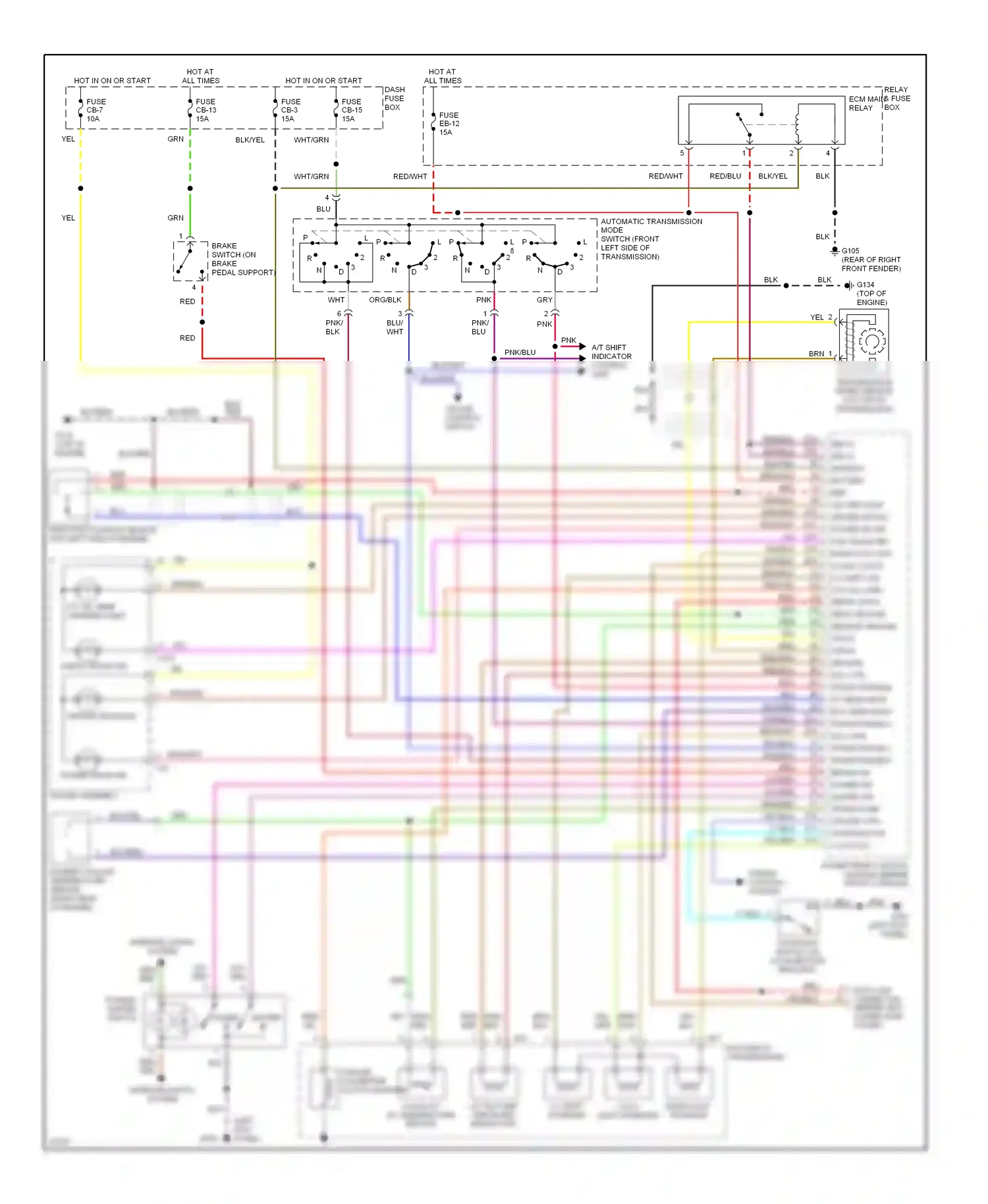 Wiring diagram a/t shift indicator control unit for Isuzu Rodeo I (1989-1998) (1 of 1)